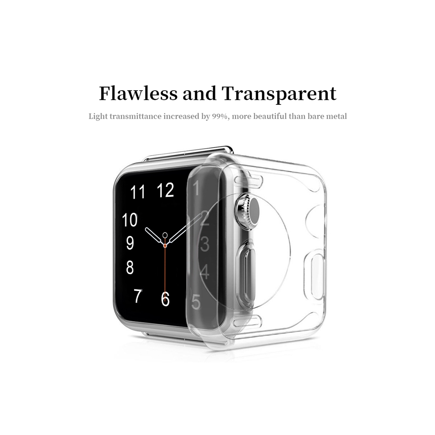 Étui pour Apple Watch transparent 44 mm, étui souple TPU haute transparence, protection antichoc, série 6 5 4/se