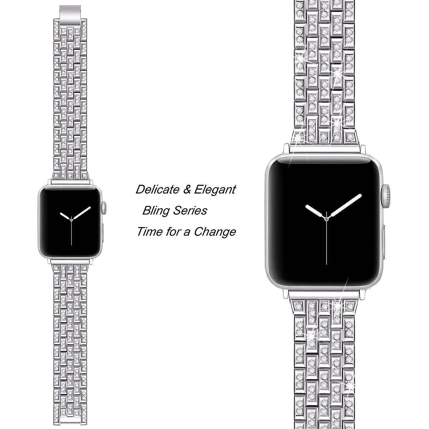 navor Bands for Apple Watch Band 38mm 40mm 41mm 42mm for iWatch Series 11/10/9/8/7/6/5/4/3/2/1/SE, Apple Watch SE,Dressy Diamond Rhinestone Jewelry