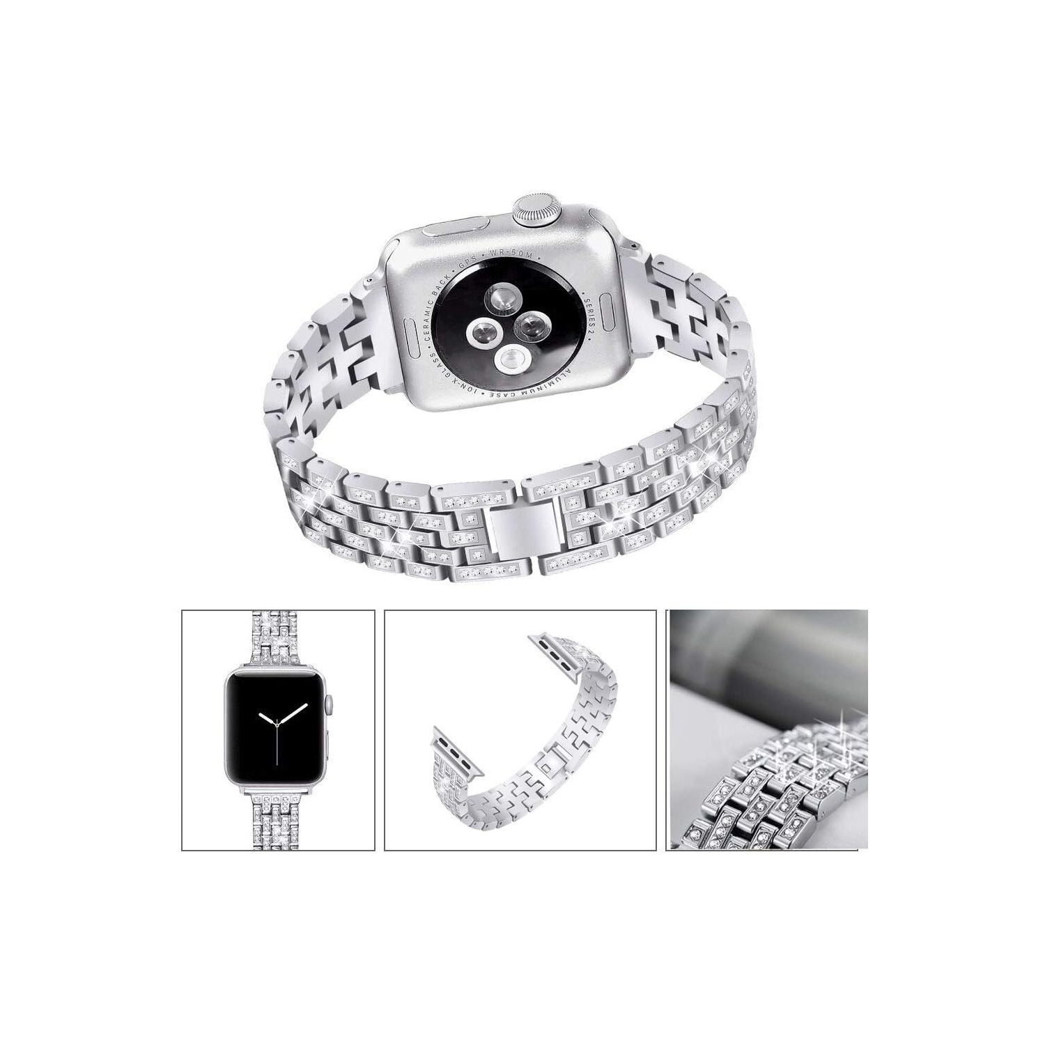 navor Bands for Apple Watch Band 38mm 40mm 41mm 42mm for iWatch Series 11/10/9/8/7/6/5/4/3/2/1/SE, Apple Watch SE,Dressy Diamond Rhinestone Jewelry