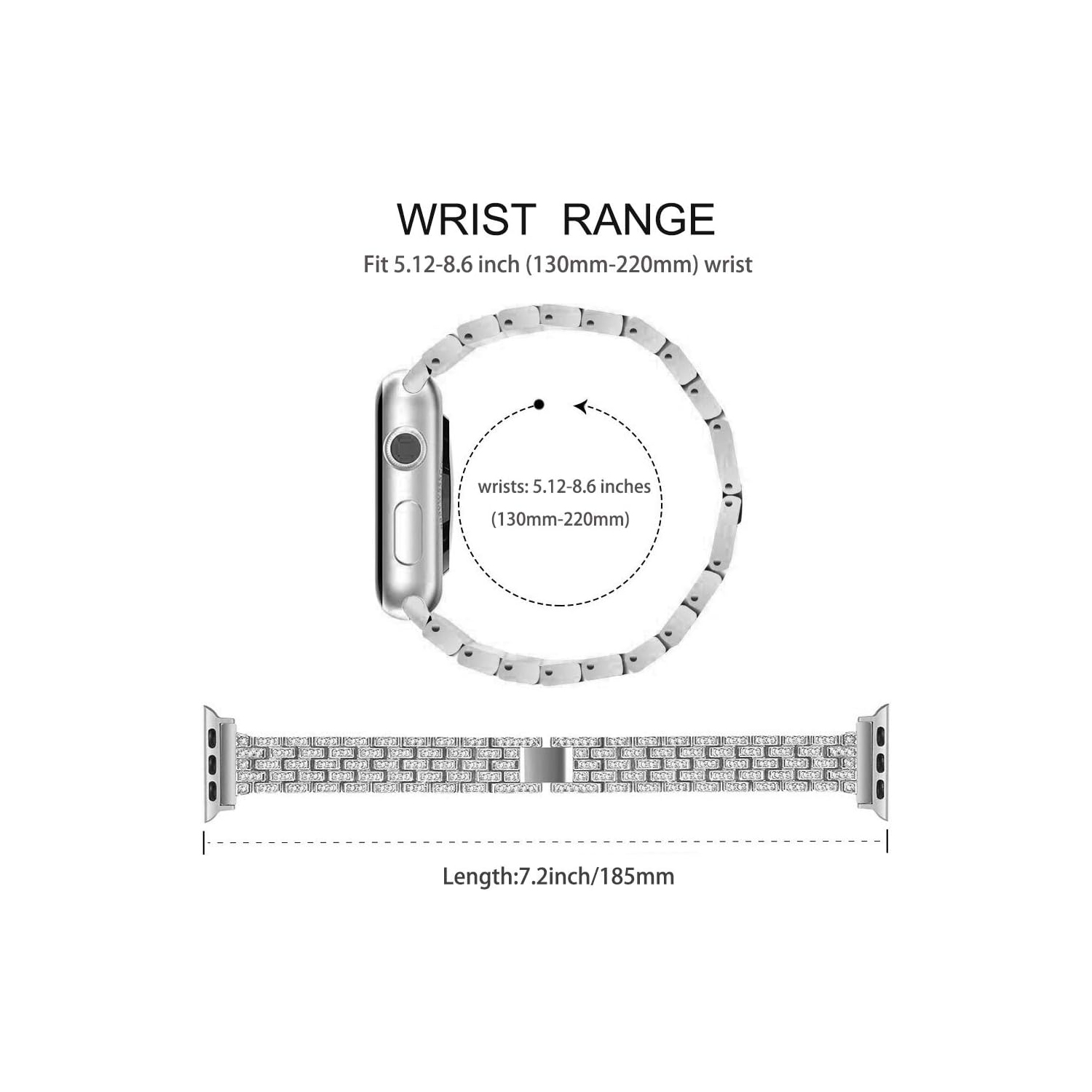 navor Bands for Apple Watch Band 38mm 40mm 41mm 42mm for iWatch Series 11/10/9/8/7/6/5/4/3/2/1/SE, Apple Watch SE,Dressy Diamond Rhinestone Jewelry