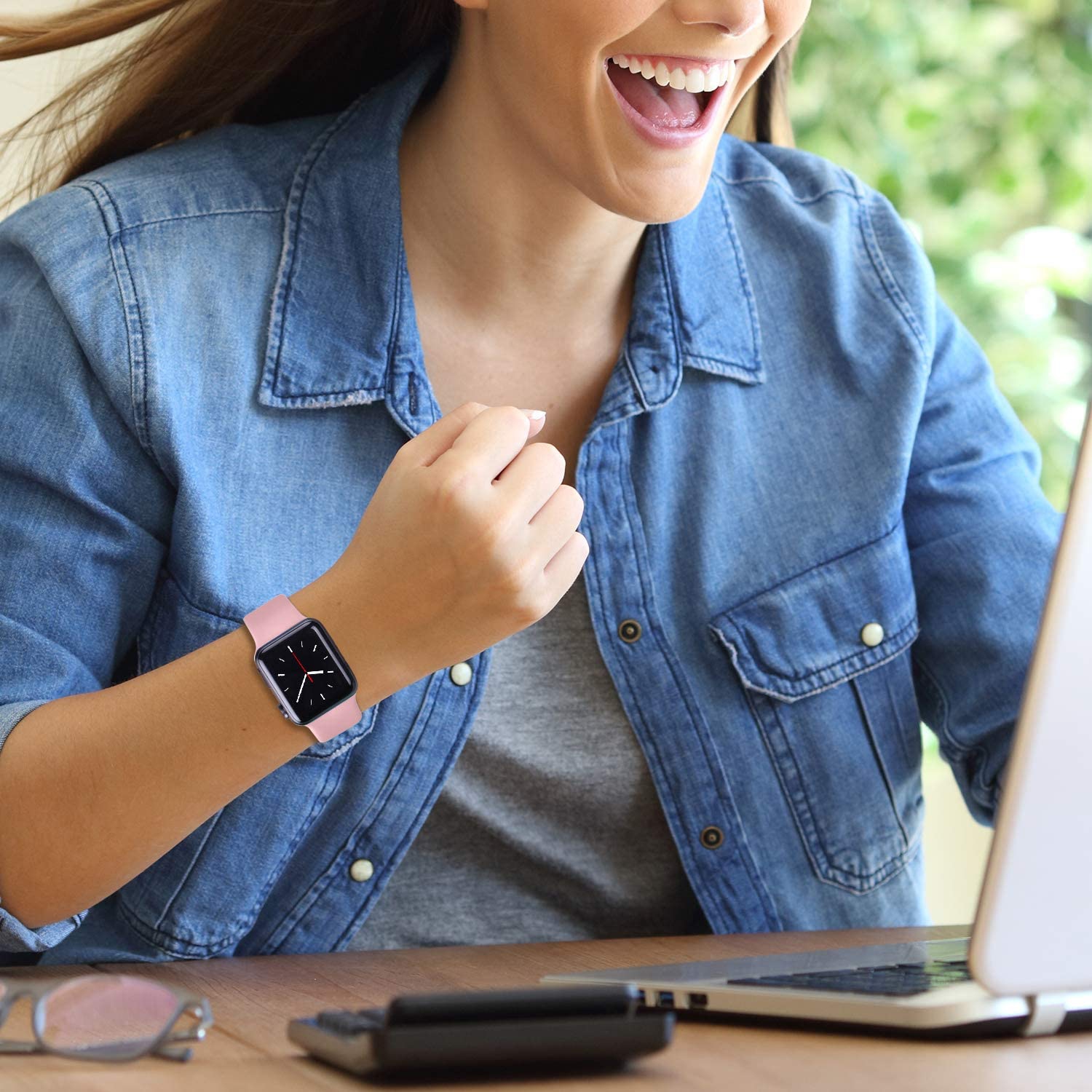 SMALL Size 3 Pack Bands Compatible with for Apple Watch Band 38mm 40mm 41mm 42mm Soft Silicone Replacement Strap for iWatch Series 10 9 8 7 6 5 4 3 2