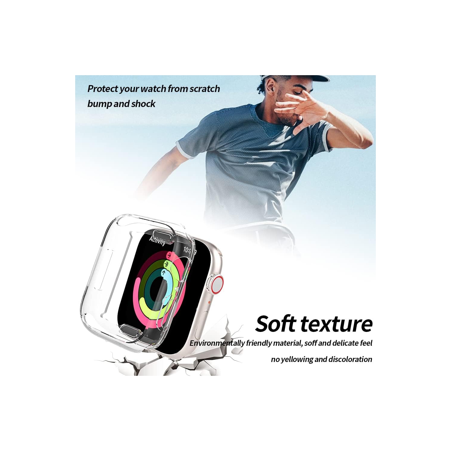 Protecteur d'écran tactile antichoc ONE de Navor pour Apple Watch des séries 6/5/4/SE 40&nbsp;mm souple et transparent