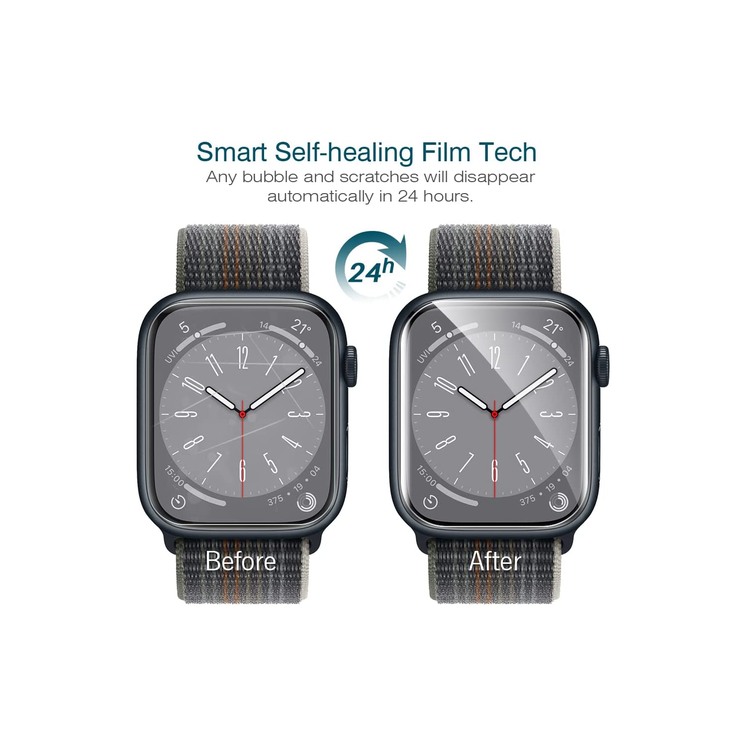 Paquet de 6 protecteurs d’écran de LK pour Apple Watch de 40 mm Series 4/5/6/se, Max Coverage sans bulles et iWatch de 40 mm