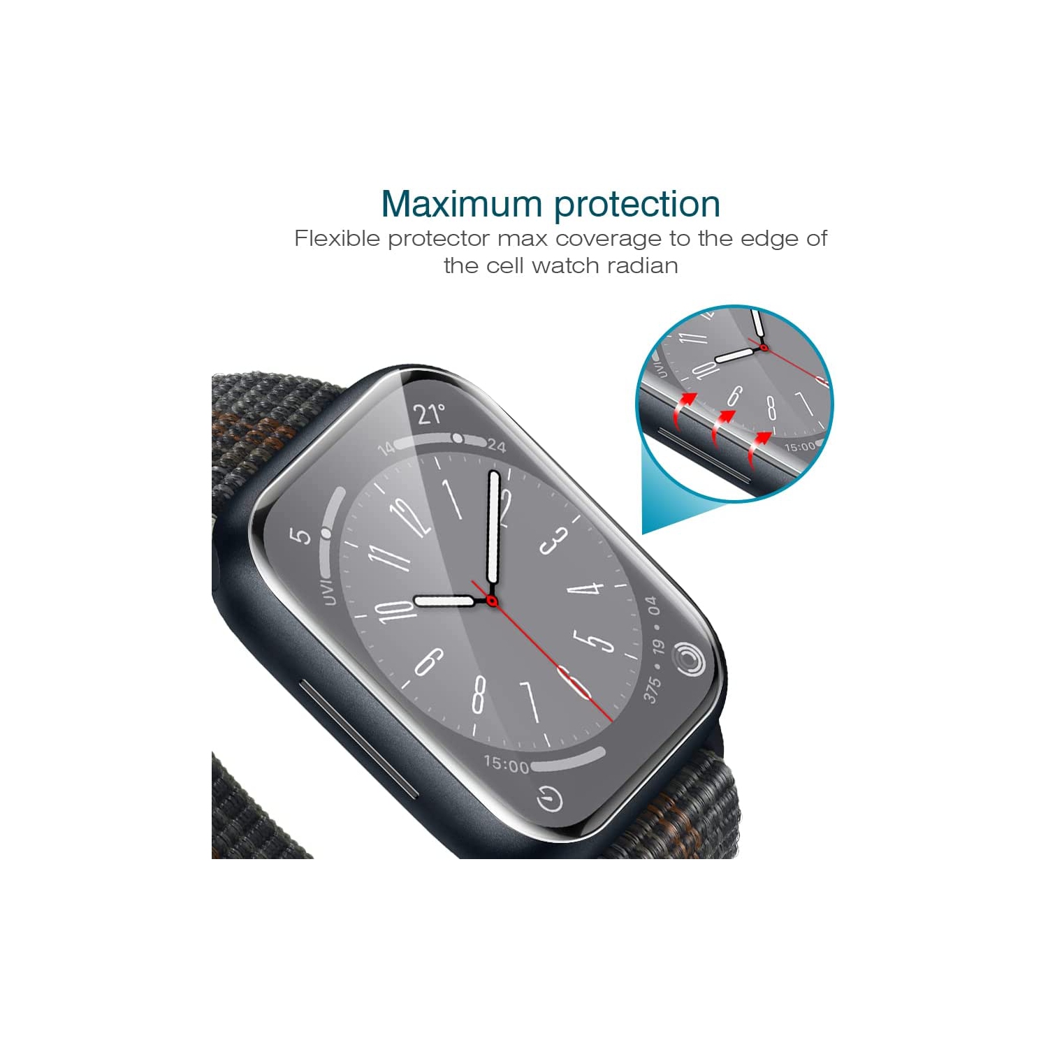 Paquet de 6 protecteurs d’écran de LK pour Apple Watch de 40 mm Series 4/5/6/se, Max Coverage sans bulles et iWatch de 40 mm