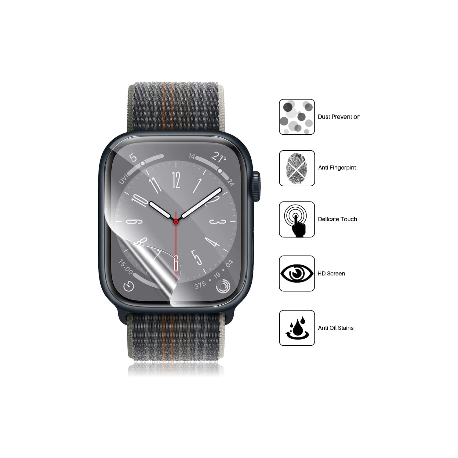 Paquet de 6 protecteurs d’écran de LK pour Apple Watch de 40 mm Series 4/5/6/se, Max Coverage sans bulles et iWatch de 40 mm