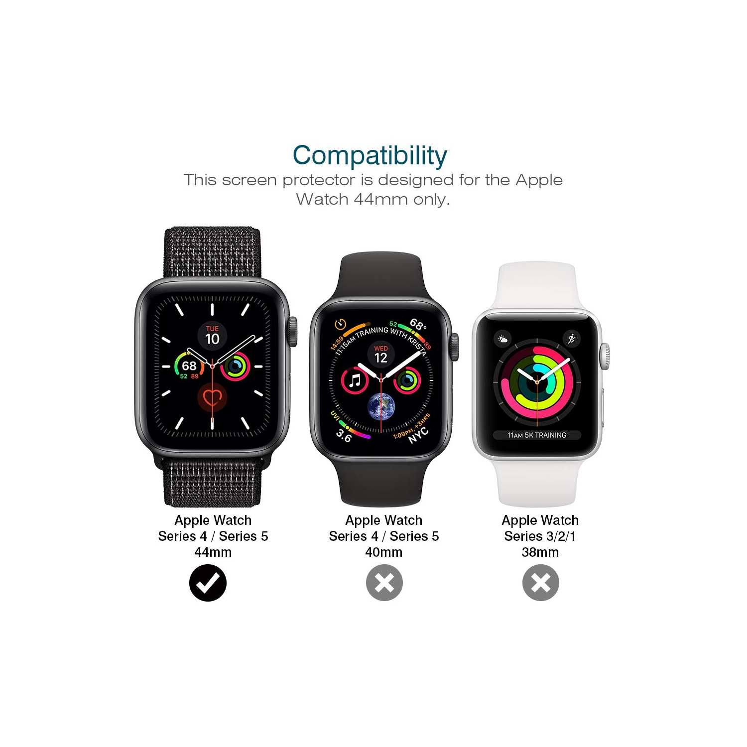 LK 6 Pack Screen Protector for Apple Watch 44mm Series 4/5 / 6 / SE,