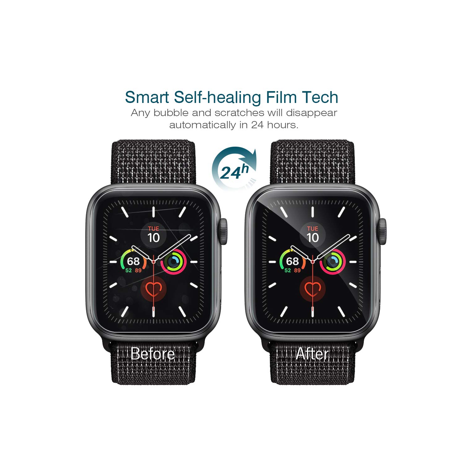 LK 6 Pack Screen Protector for Apple Watch 44mm Series 4/5 / 6 / SE,