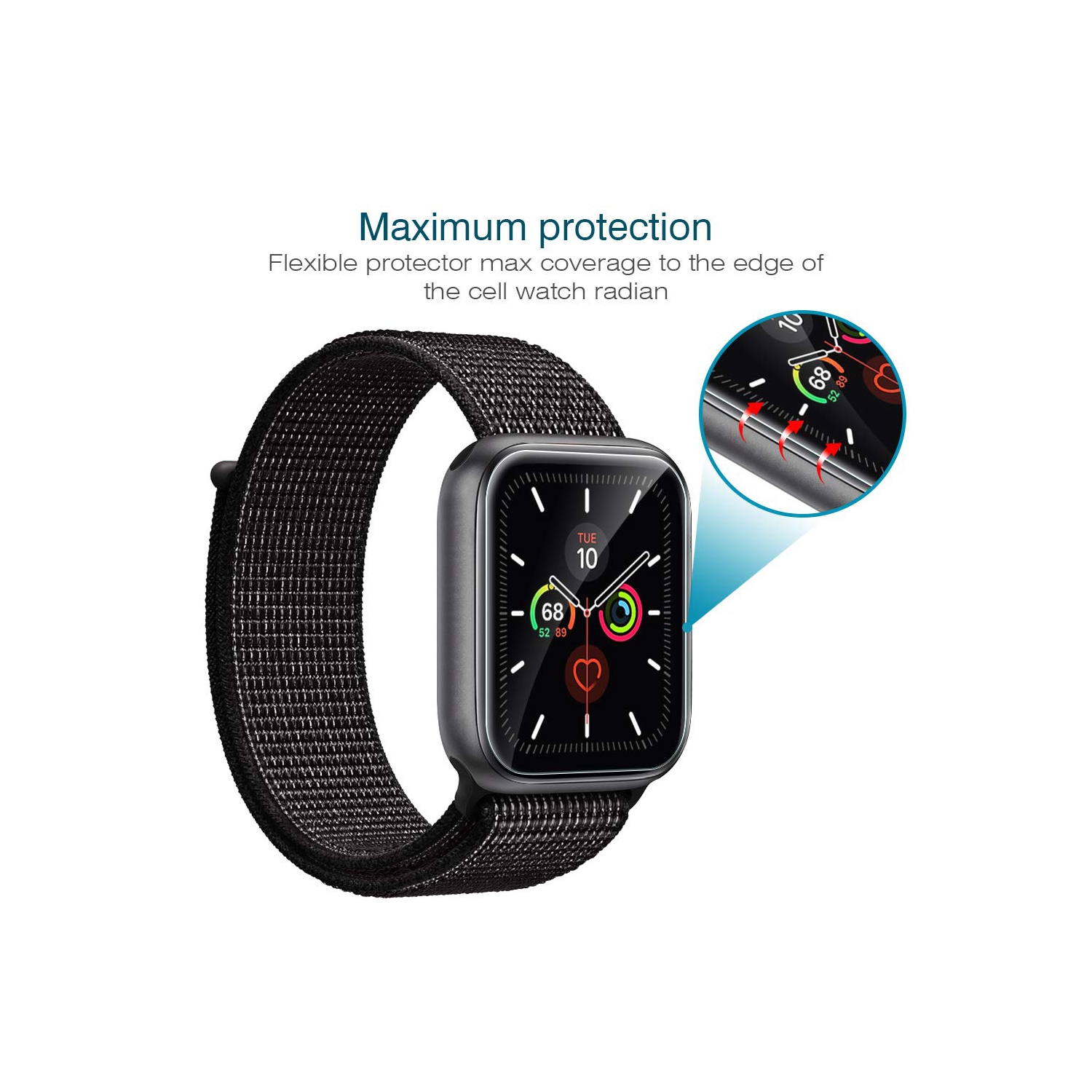LK 6 Pack Screen Protector for Apple Watch 44mm Series 4/5 / 6 / SE,