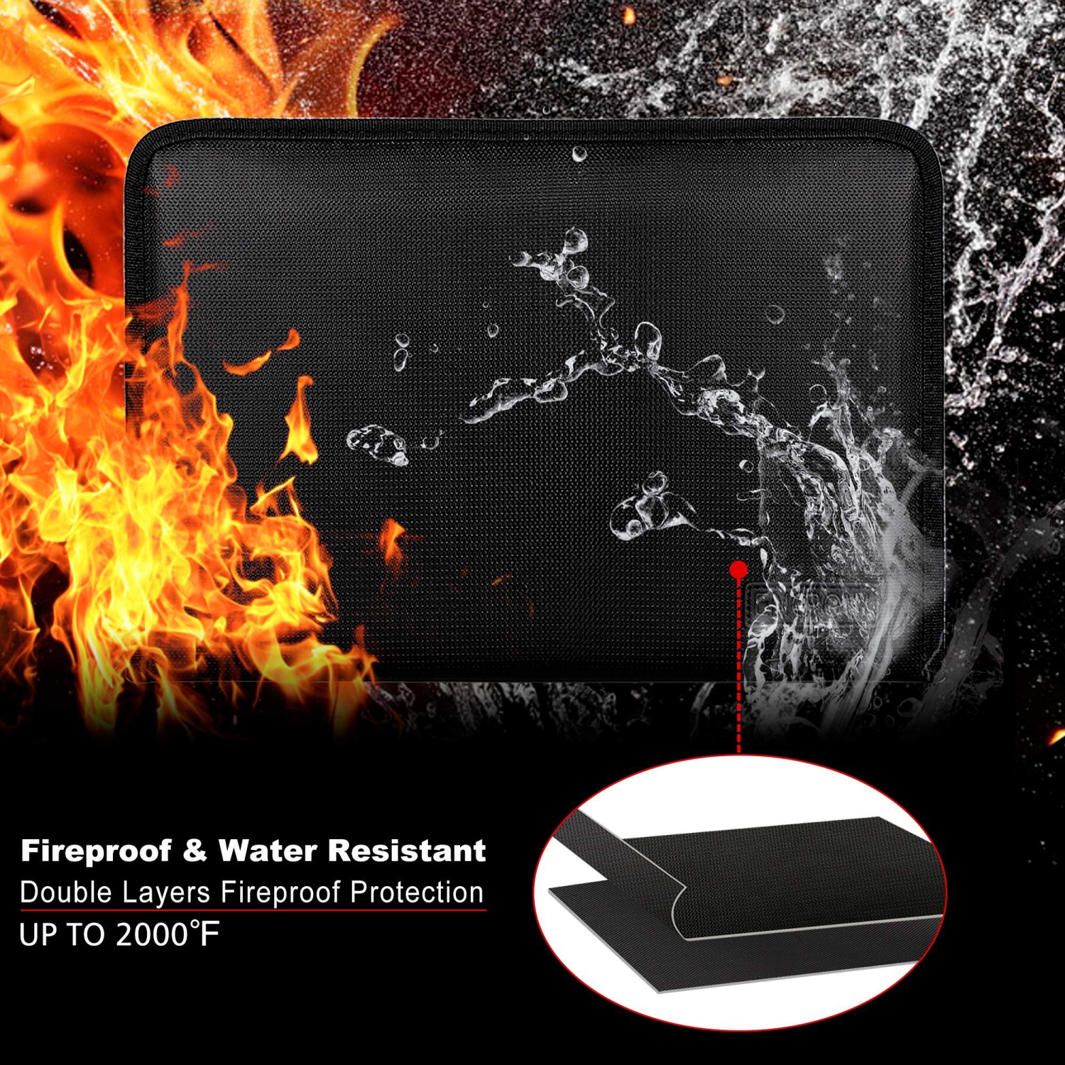 ENGPOW – Classeur extensible, résistant au feu avec 25 pochettes de couleur, étiquettes, fermeture à glissière, ignifuge