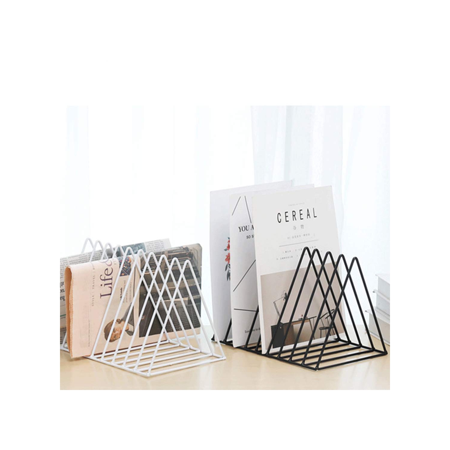 Support à revues, support à livres, étagère de rangement en fer, triangle pour étagère, classeur, décor, bureau à domicile