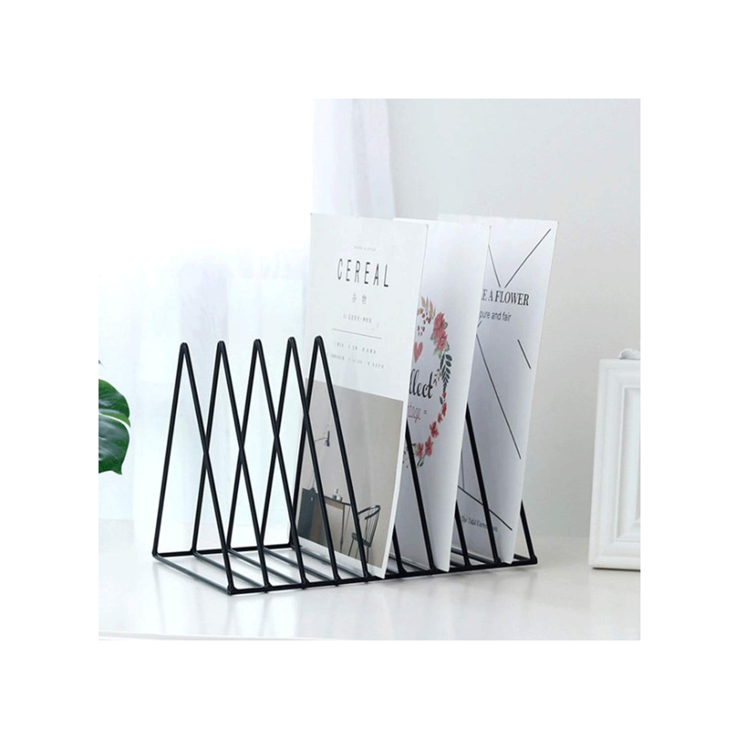 Support à revues, support à livres, étagère de rangement en fer, triangle pour étagère, classeur, décor, bureau à domicile