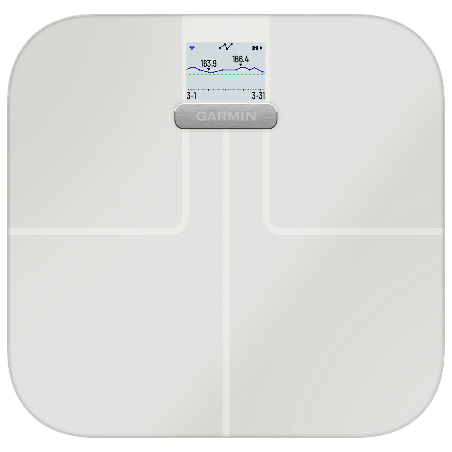 GARMIN　Index S2 White Garmin Index S2 Smart Scale Measures Fat / Muscle / Bone Mass