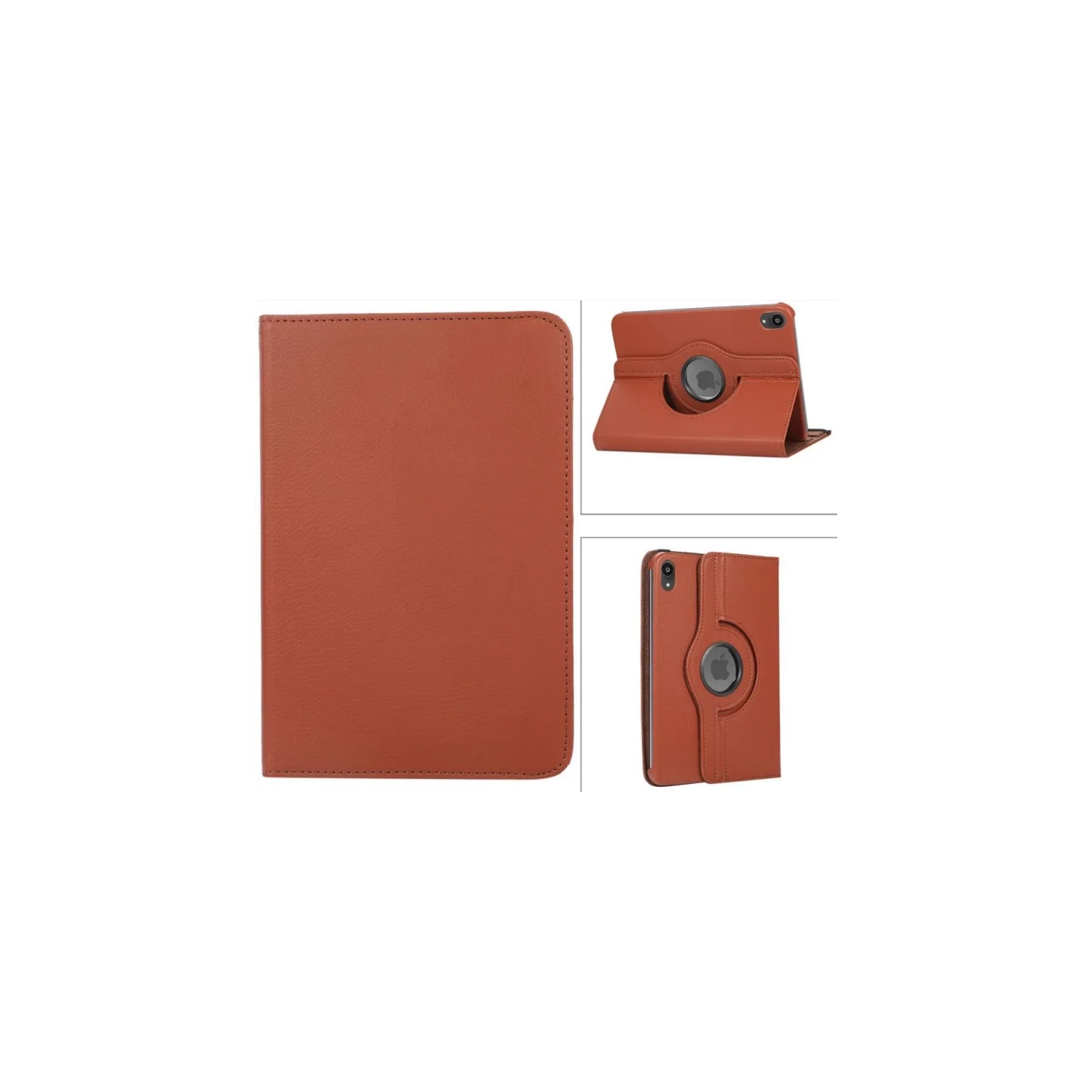 Étui rotatif intelligent en cuir brun pour iPad mini 2/3