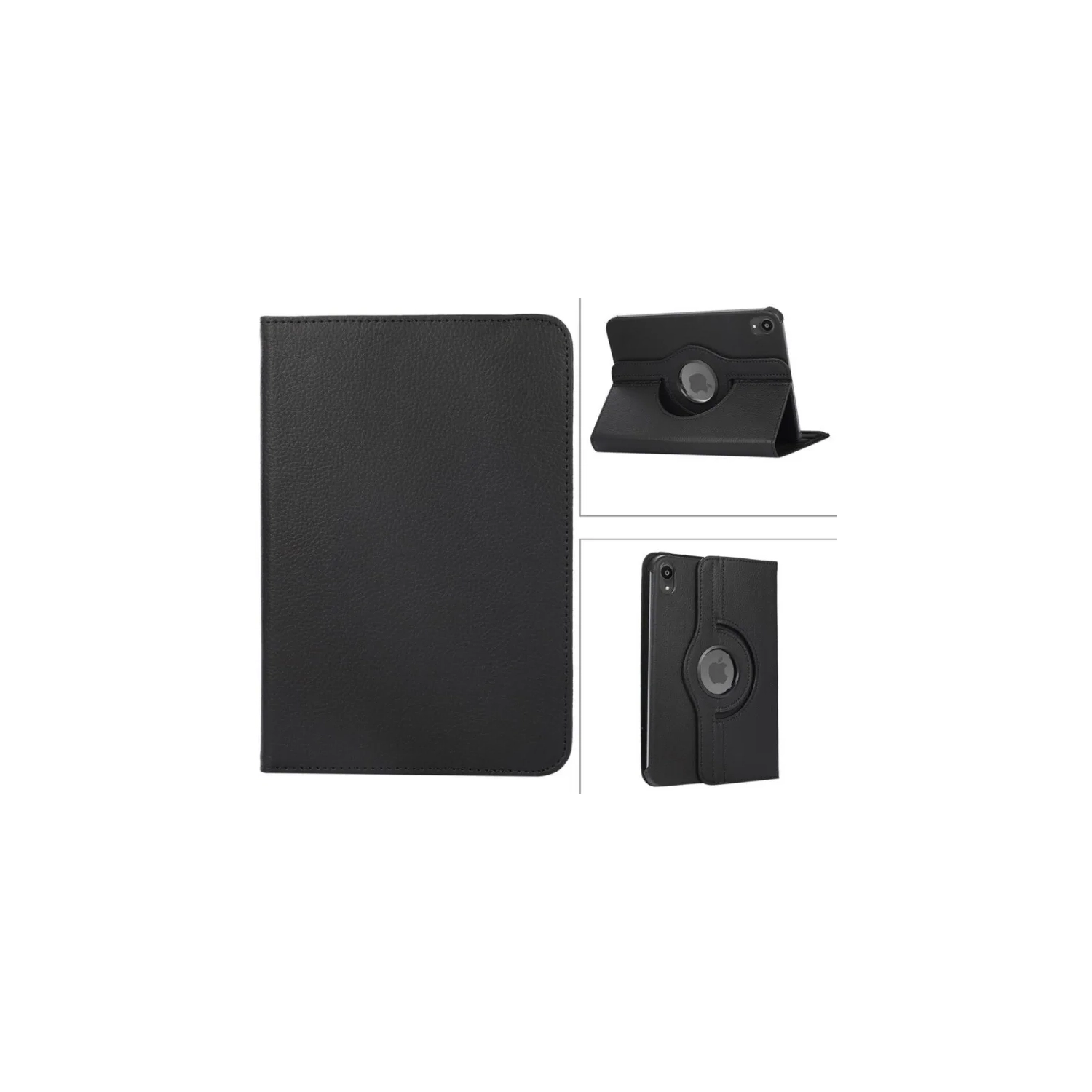Étui rotatif intelligent en cuir noir pour iPad mini 4 et 5