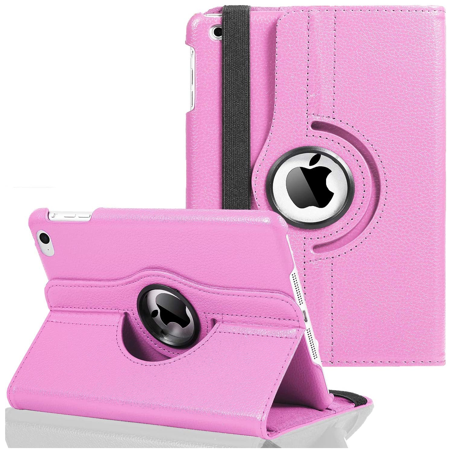 Soft Light Pink Leather Smart Rotating Case for iPad Mini 4 / 5 - 360 Degree Rotating Stand Case Cover with Auto Sleep/Wake Feature for iPad Mini 4/5