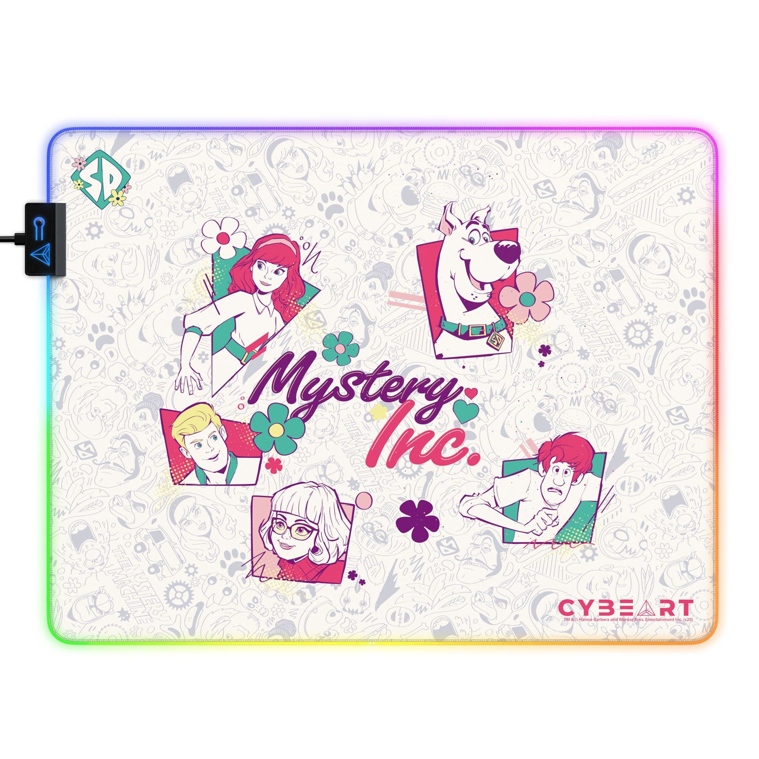 CYBEART | Mystery Inc. - Scooby Doo Gaming Mouse Pad | Large Premium RGB LED Licensed Gaming Mouse Pad (450 x 350 x 4mm / Aurora Series)