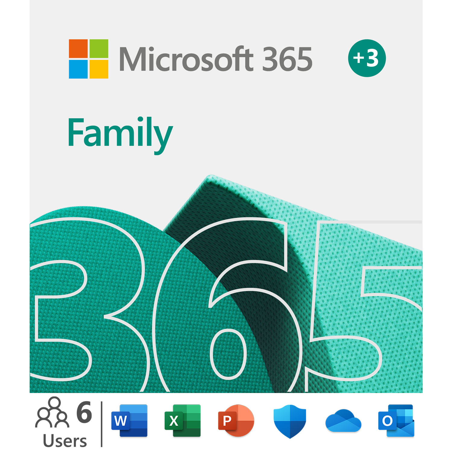 Microsoft 365 Family (PC/Mac) - 6 User - 15 Month - Digital Download - Not Sold Separately
