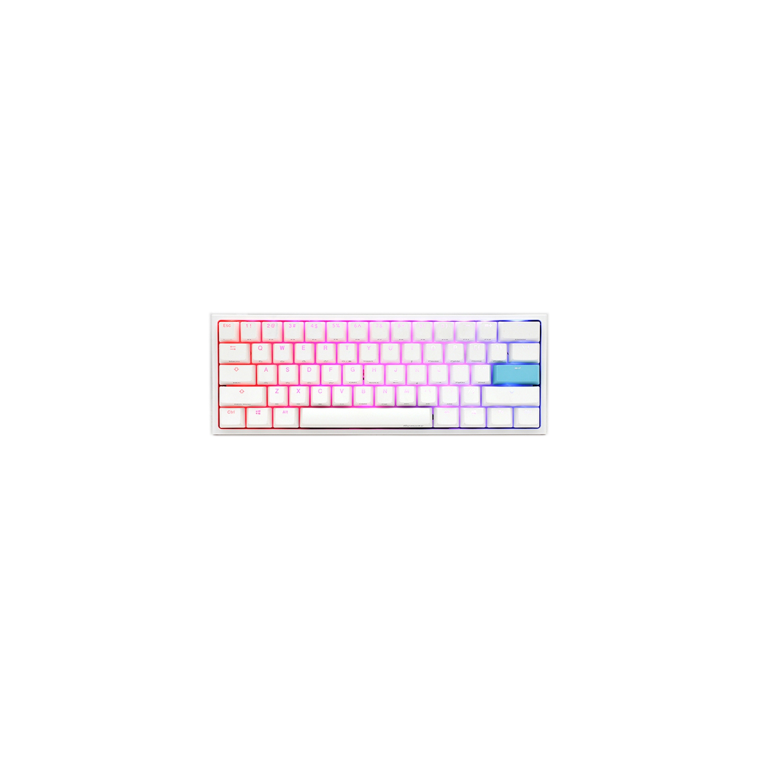 Ducky ONE 2 - White - Mini V2 Mechanical RGB Keyboard - Cherry MX Silent Red