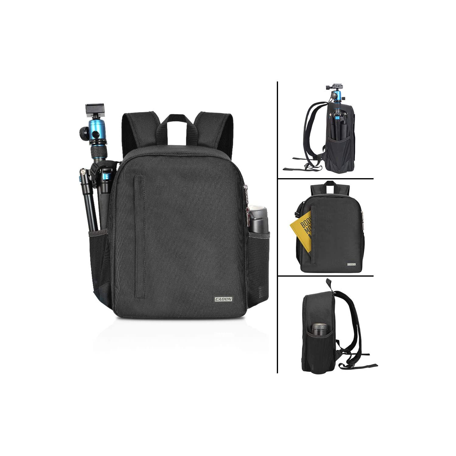 Sac à dos étanche professionnel pour appareil reflex/reflex compatible avec objectifs Nikon de Sony trépied et accessoires - Noir