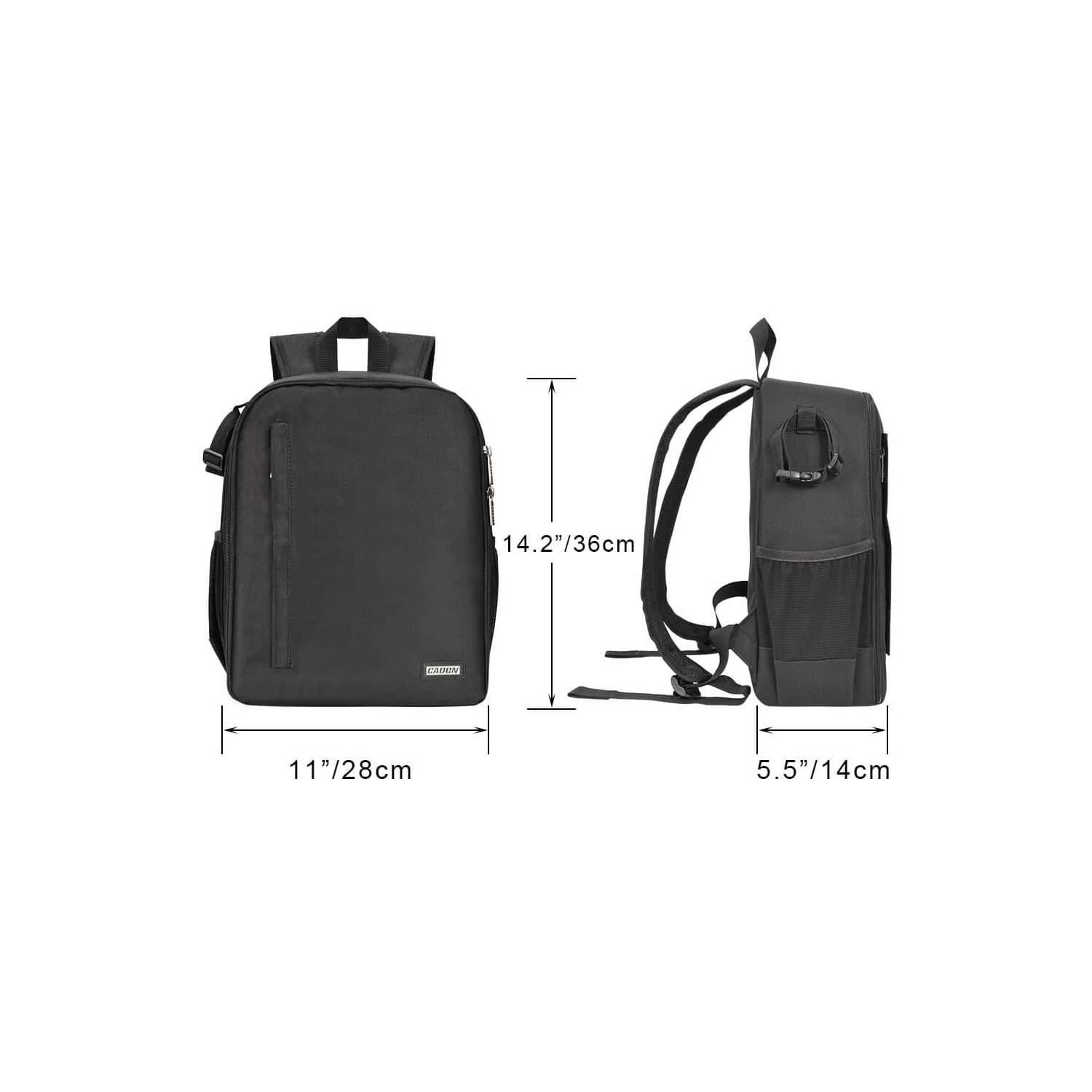 Sac à dos étanche professionnel pour appareil reflex/reflex compatible avec objectifs Nikon de Sony trépied et accessoires - Noir