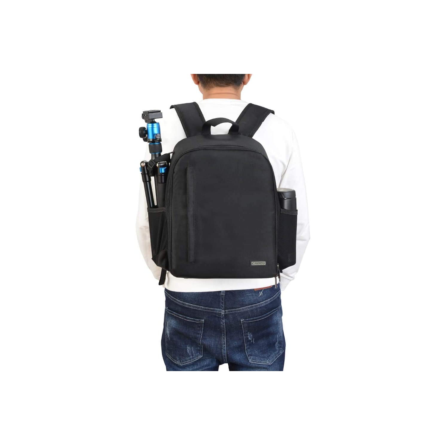 Sac à dos étanche professionnel pour appareil reflex/reflex compatible avec objectifs Nikon de Sony trépied et accessoires - Noir