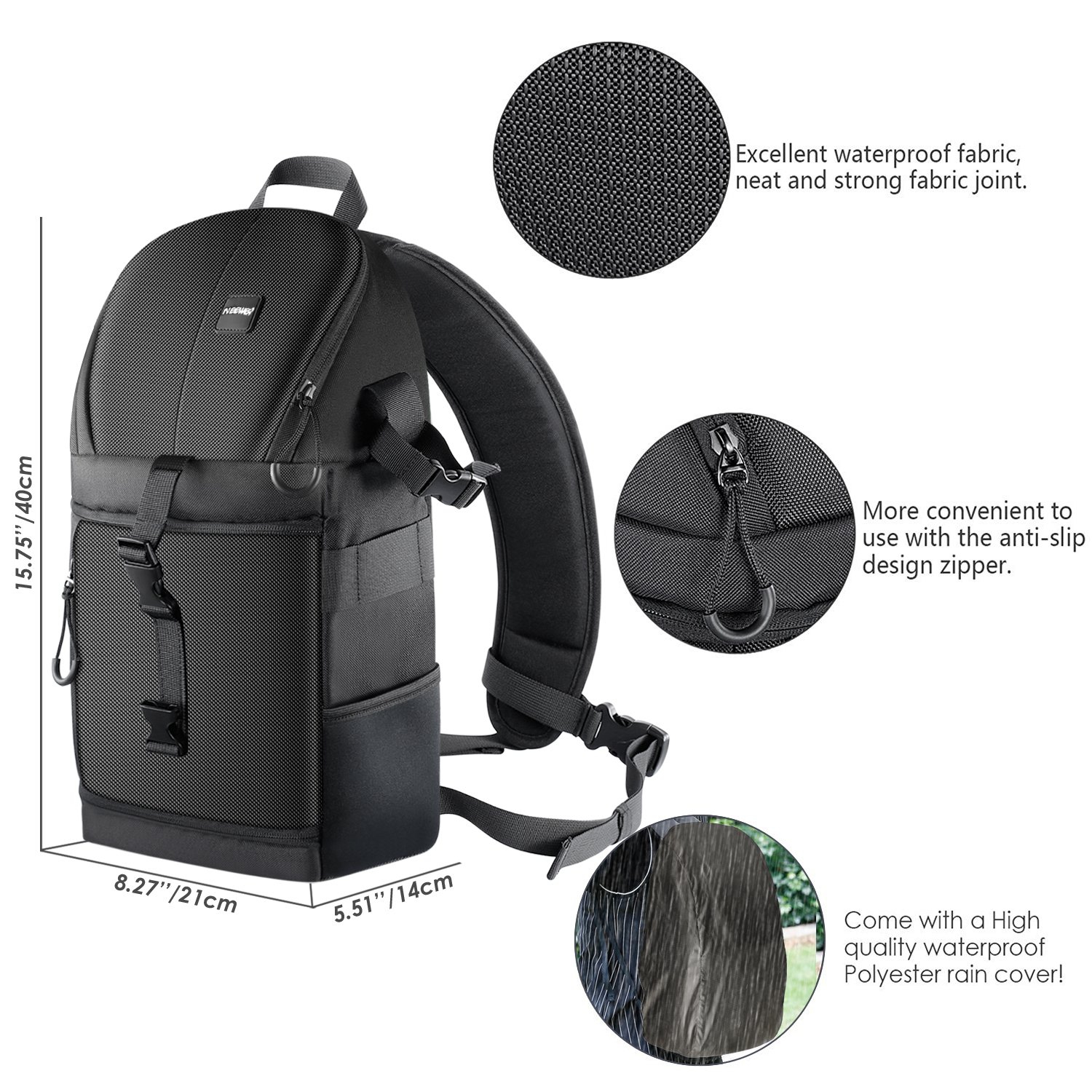 Neewer – Sac à bandoulière professionnel pour appareil photo Canon de Nikon et autres appareils photo reflex numériques et objectifs, trépied et
