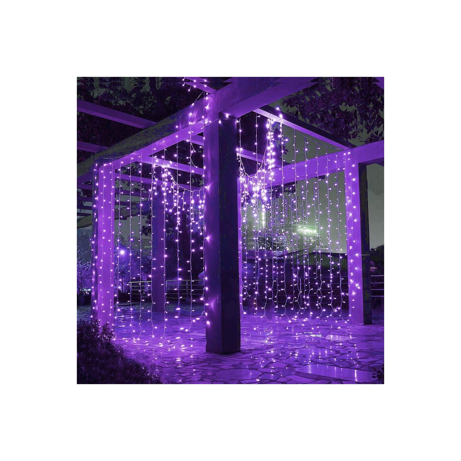 Rideaux lumineux à DEL 9,8 x 9,8 pi 300 DEL 8 modes pour décoration de mariage d'intérieur Party Chirstmas