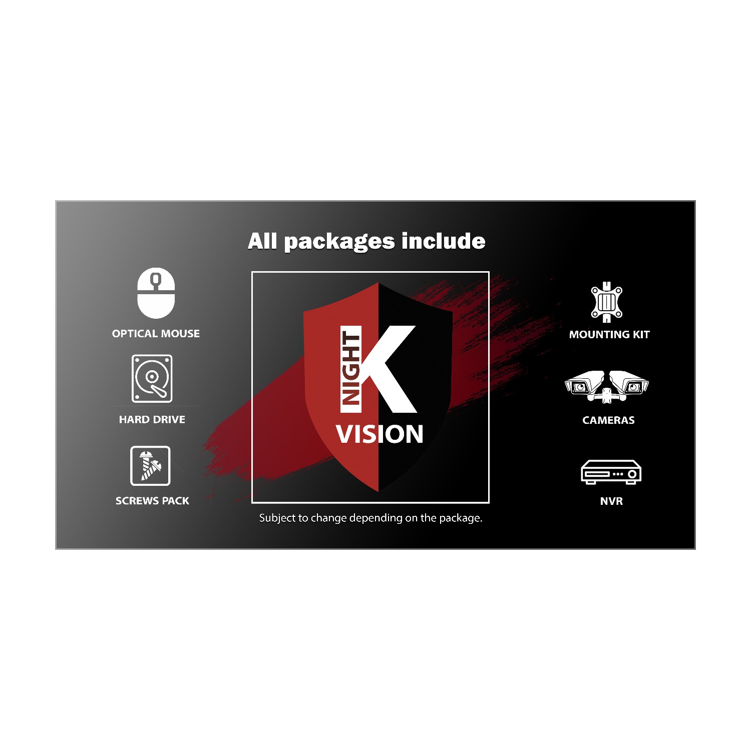 KNIGHT VISION 4x3MP Bullet Combo 4 Ch NVR IP68 comes in White