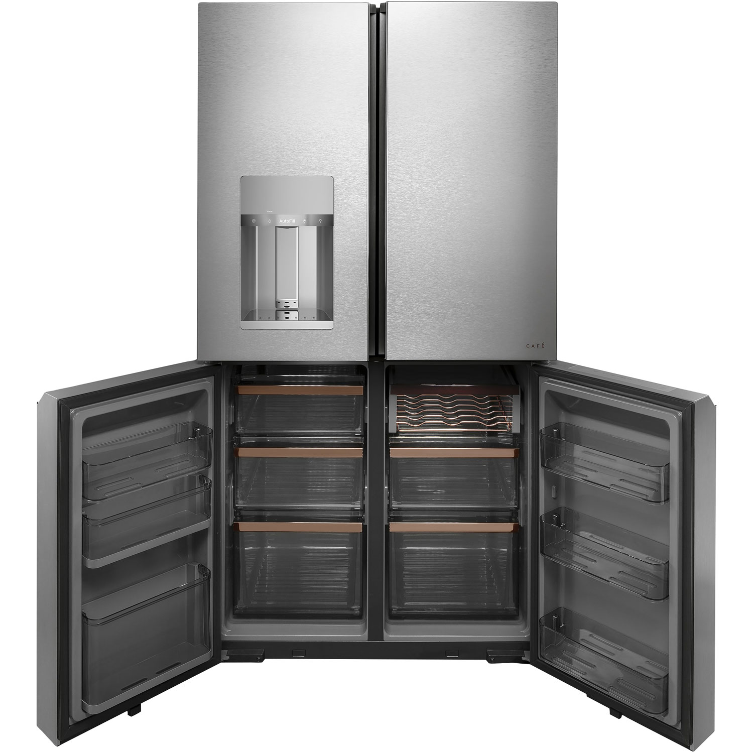 Cafe 36" 27.6 Cu.Ft. French Door Refrigerator w/ Water & Ice Dispenser -Platinum Glass