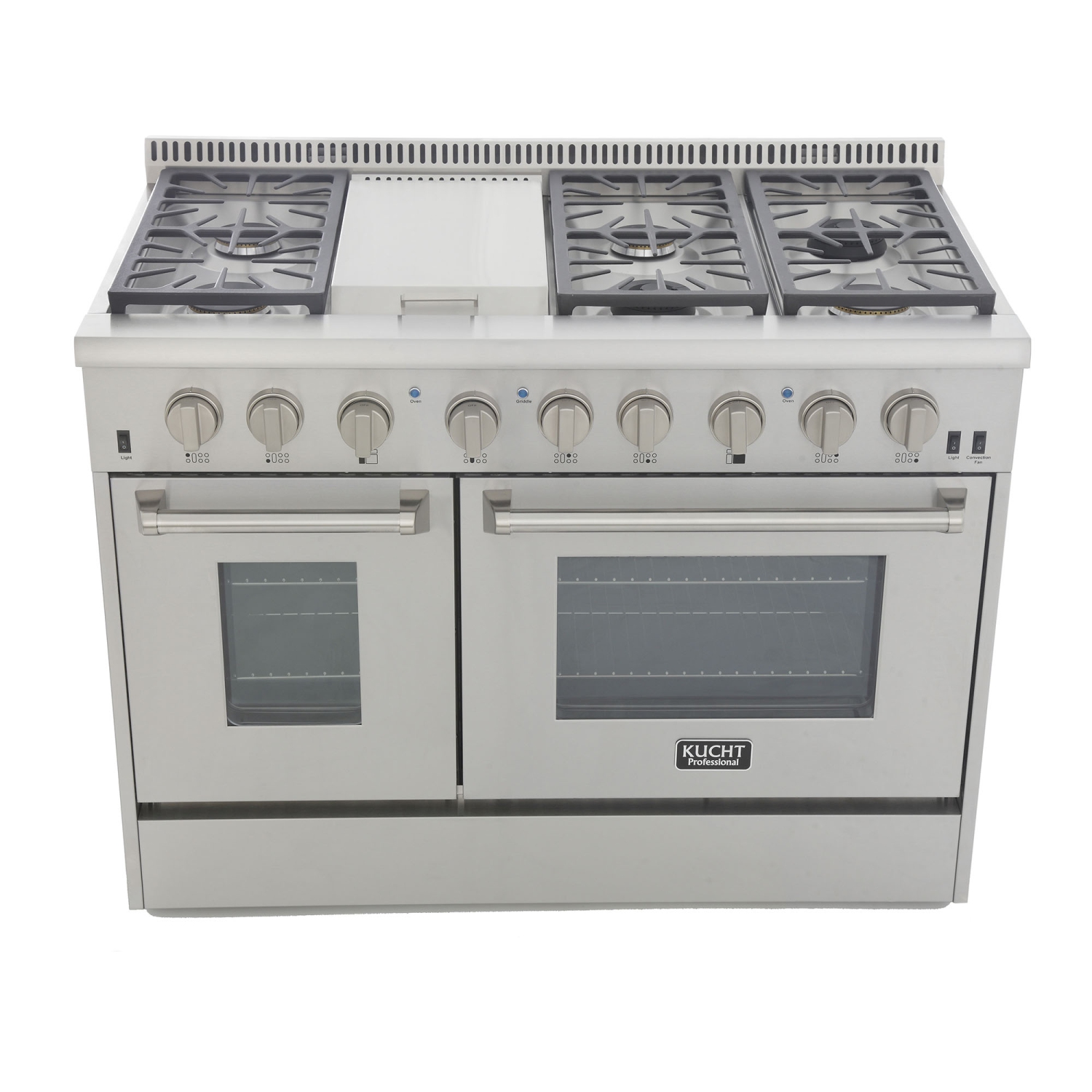 KUCHT Professional 48-inch Gas Range with Sealed Burners, Griddle and Convection Oven | Ready for Liquid Propane