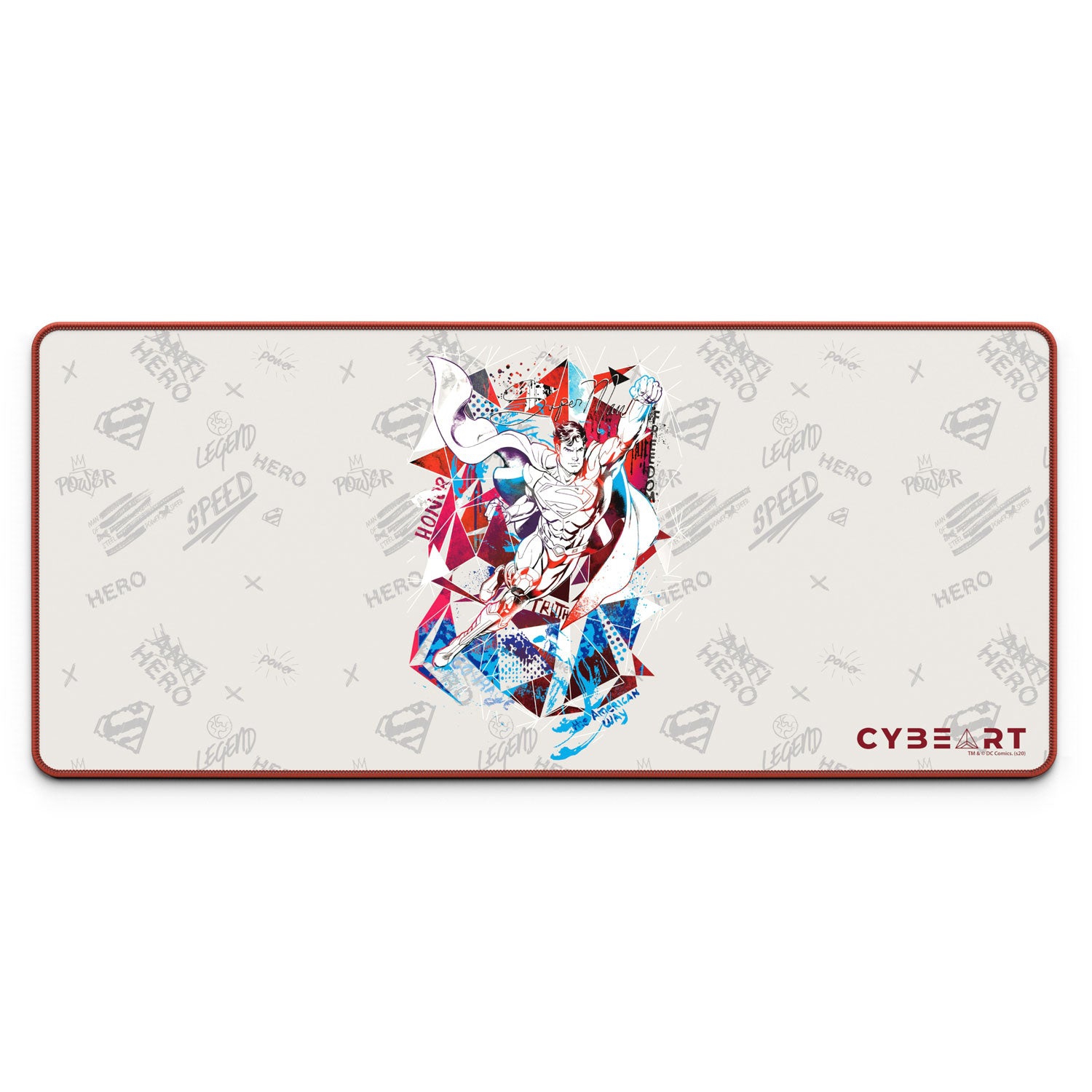 CYBEART | Superman - Truth Honor Courage Gaming Mouse Pad | XXL Premium Licensed Gaming Mouse Pad (900 x 400 x 4mm / Rapid Series)