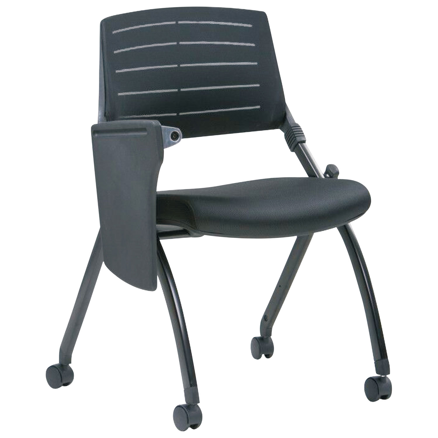 Fauteuil de classe ergonomique en tissu maillé à dossier bas de TygerClaw - Noir