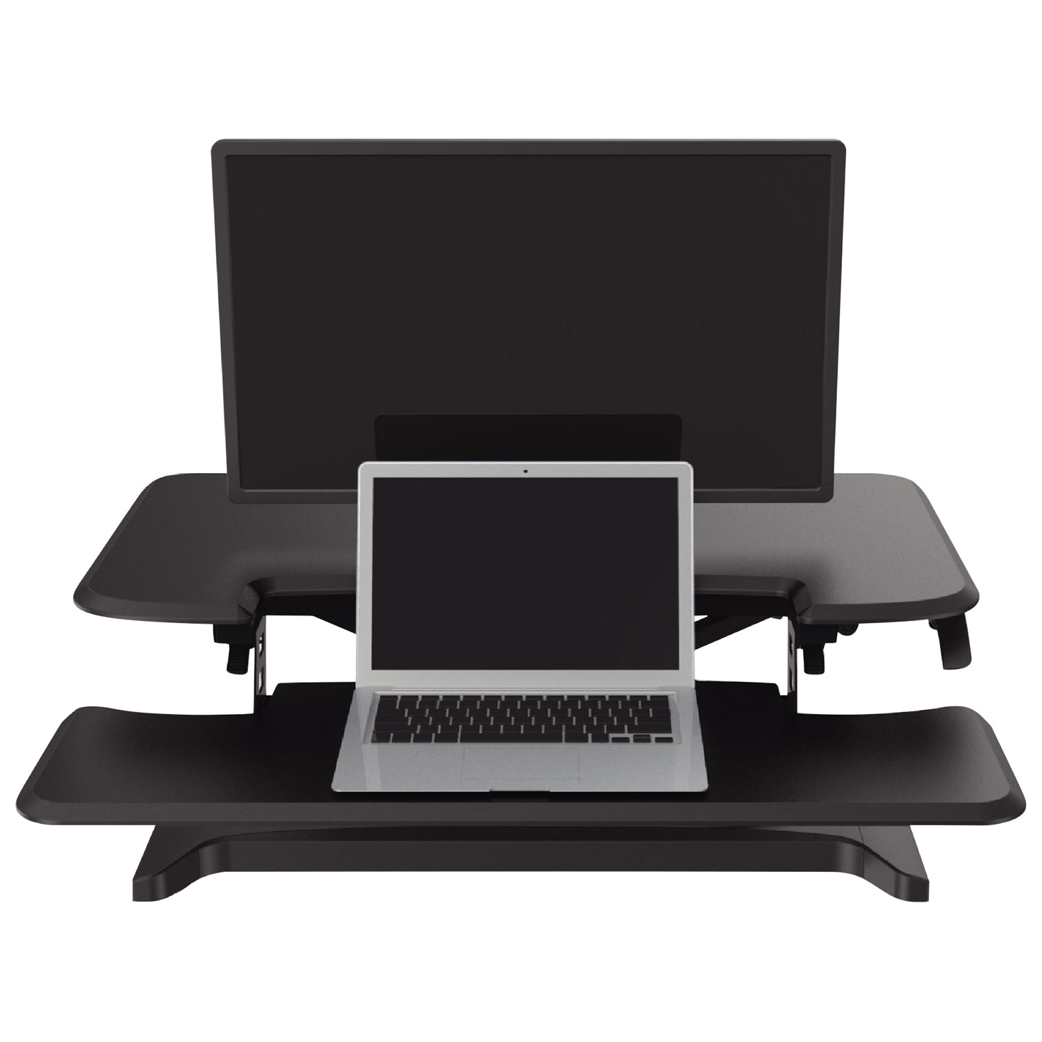 Surélévateur de bureau assis/debout ergonomique de 35 po de large de TygerClaw - Noir