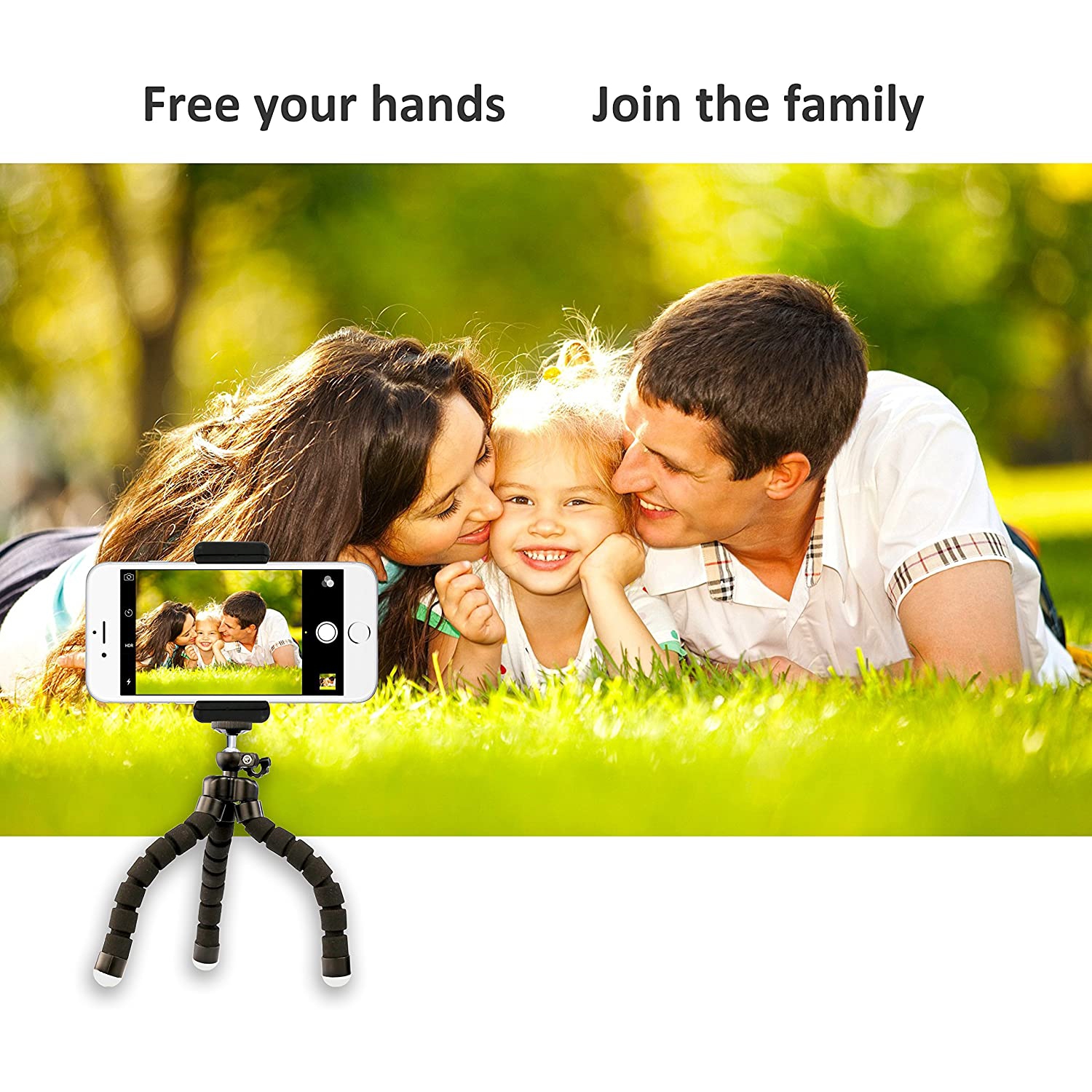 UBeesize Phone tripod, UBeesize Portable and Adjustable Camera Stand Holder with Wireless Remote and Universal Clip, Compatible with iPhone, Android