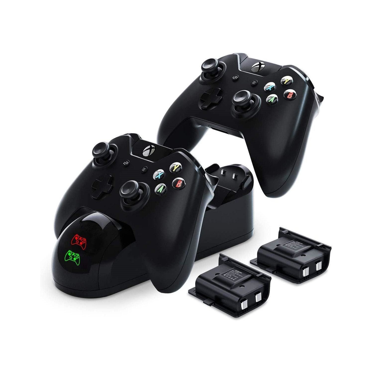 Charging Station for Xbox One with 2pcs 1200mAh Rechargeable Battery (One,One S,Elite Controller )