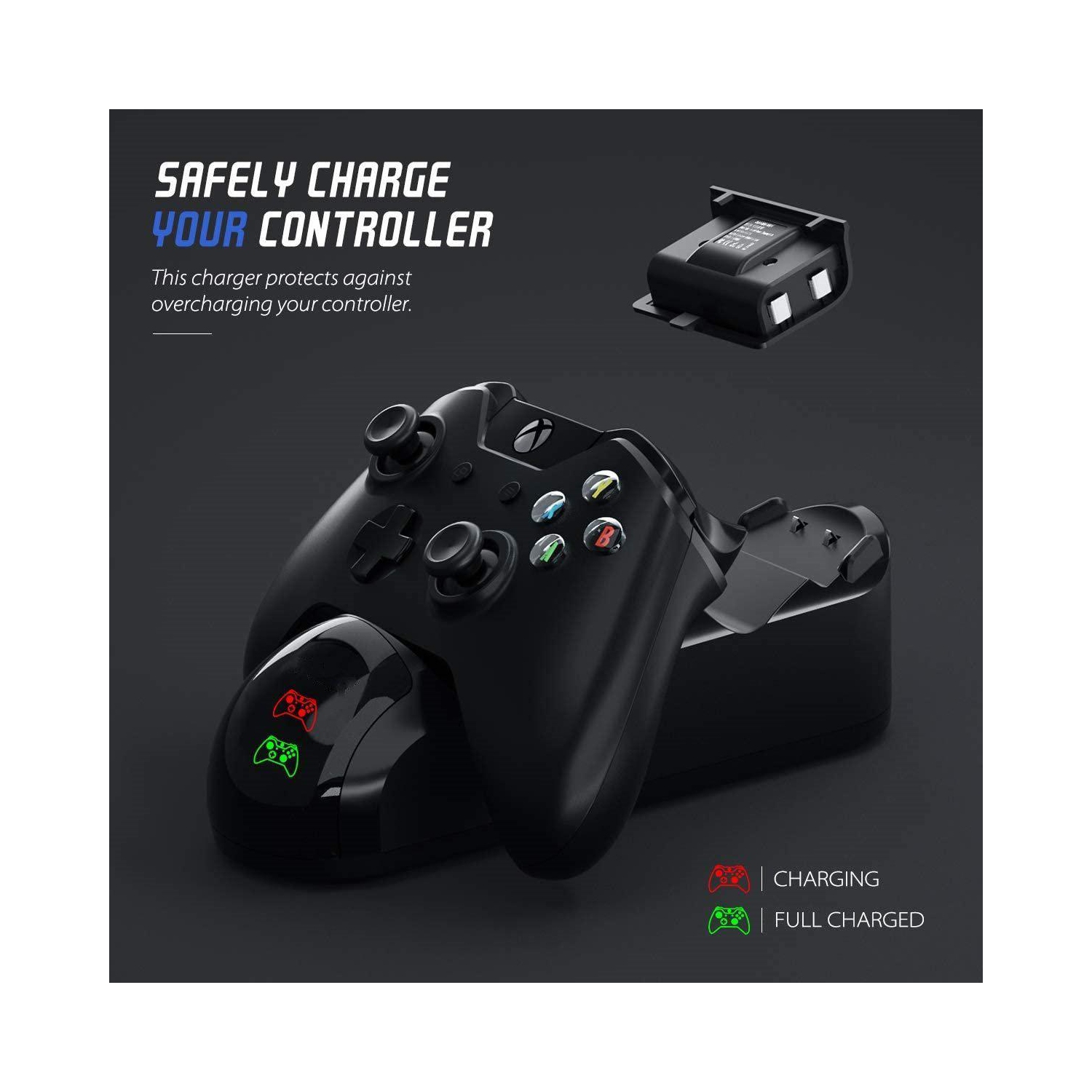 Charging Station for Xbox One with 2pcs 1200mAh Rechargeable Battery