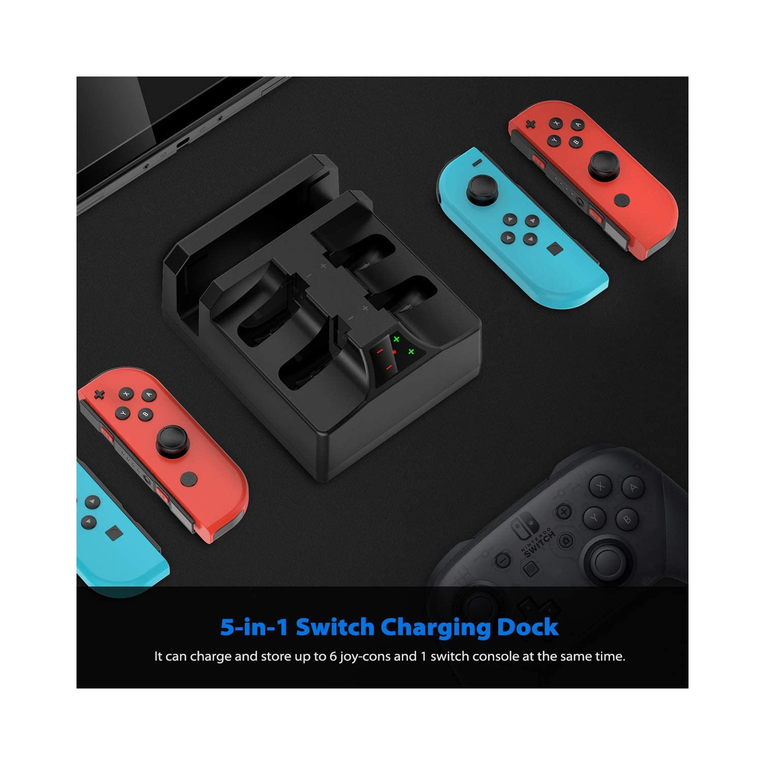 Nintendo Switch, 5 in 1 Charging Black 3.3ft
