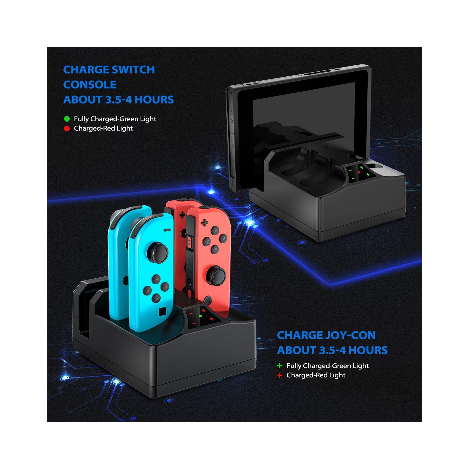 Nintendo Switch, 5 in 1 Charging Black 3.3ft