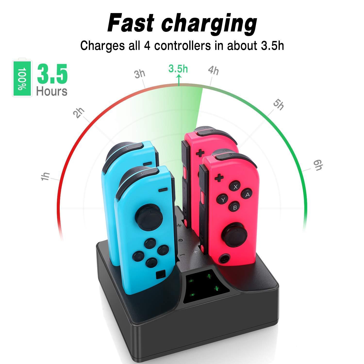 4 in 1 Charging Dock with Type C Cable for Nintendo Switch Joy-Cons Controller