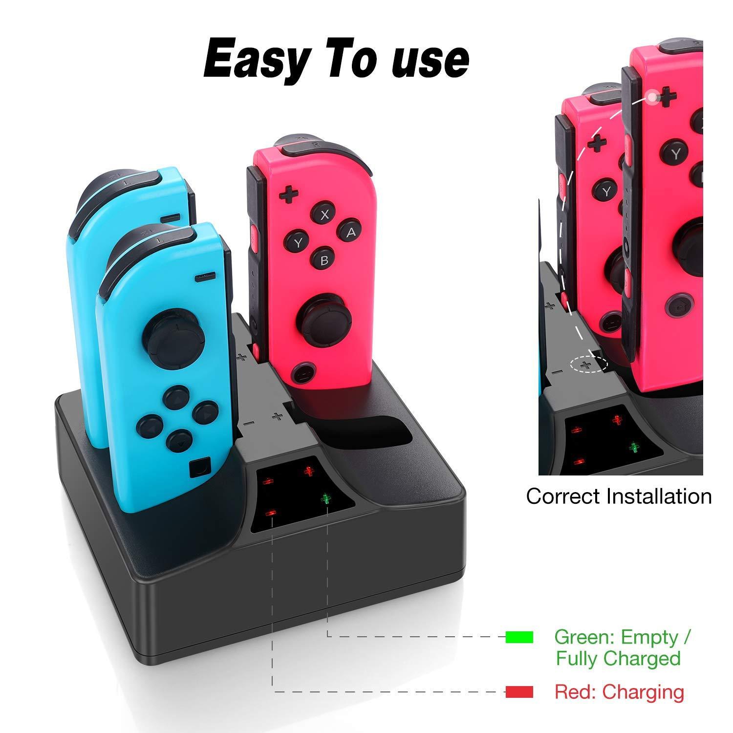 4 in 1 Charging Dock with Type C Cable for Nintendo Switch Joy-Cons Controller