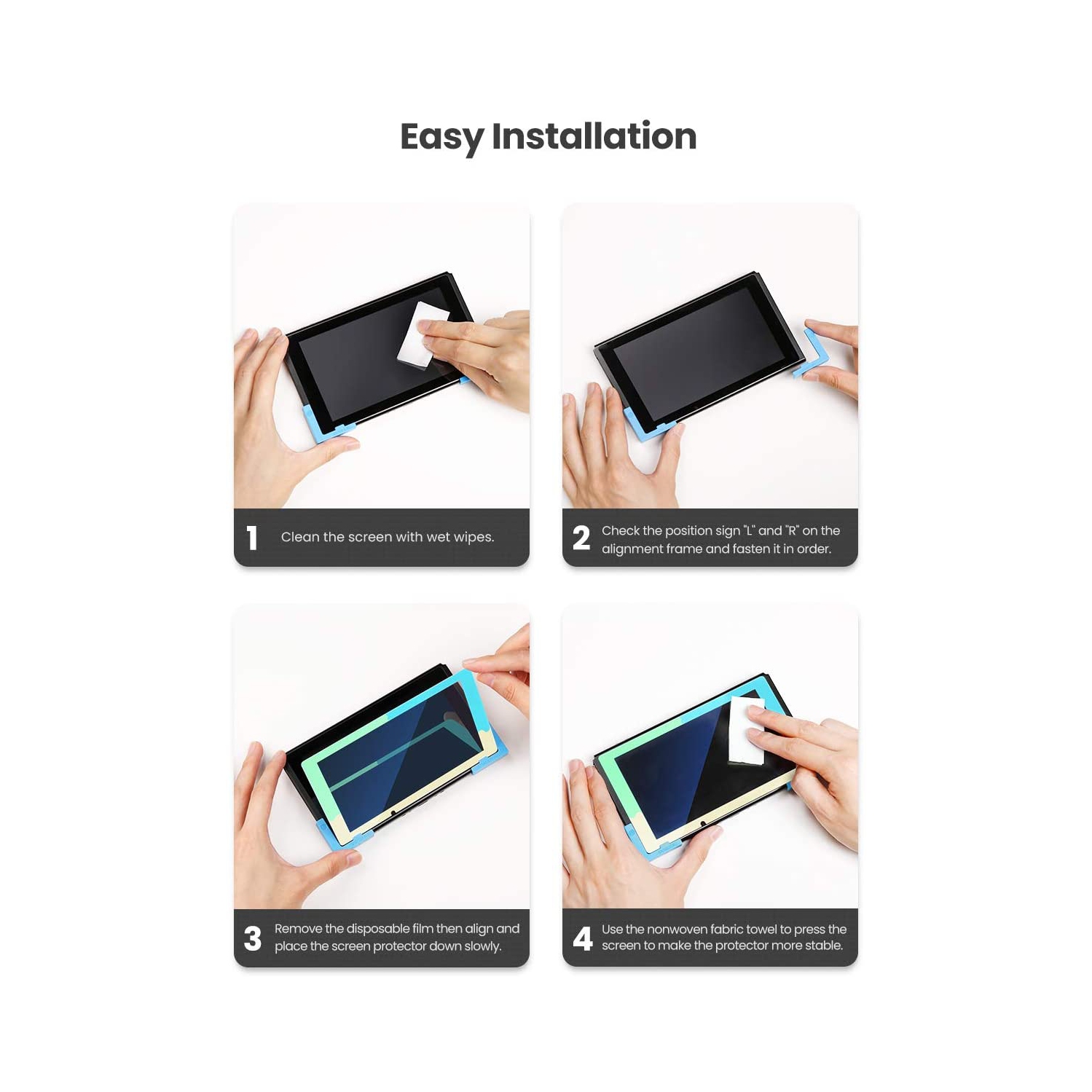 Screen Protector for Nintendo Switch with Install Tools Tempered Glass .