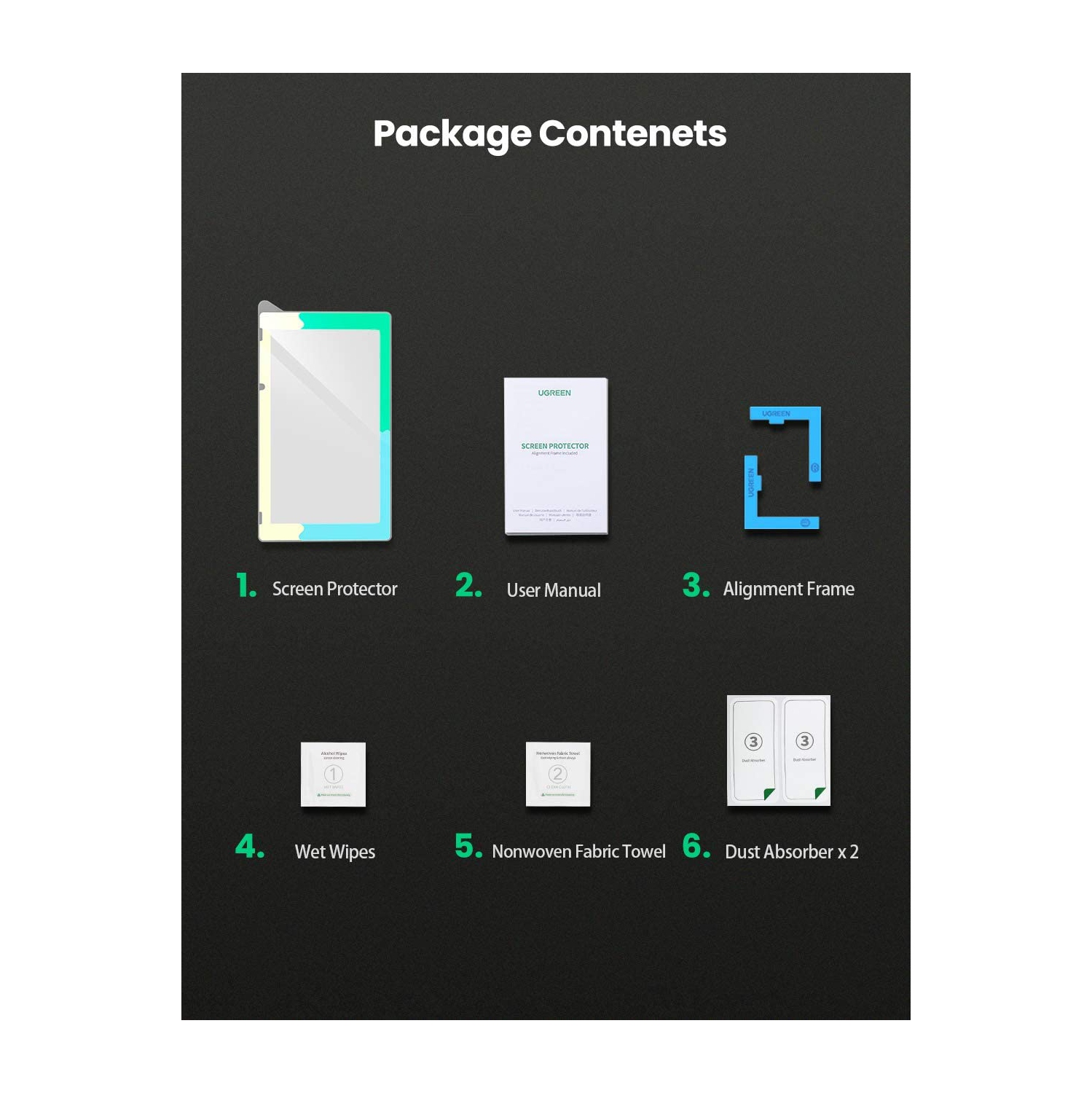 Screen Protector for Nintendo Switch with Install Tools Tempered Glass .