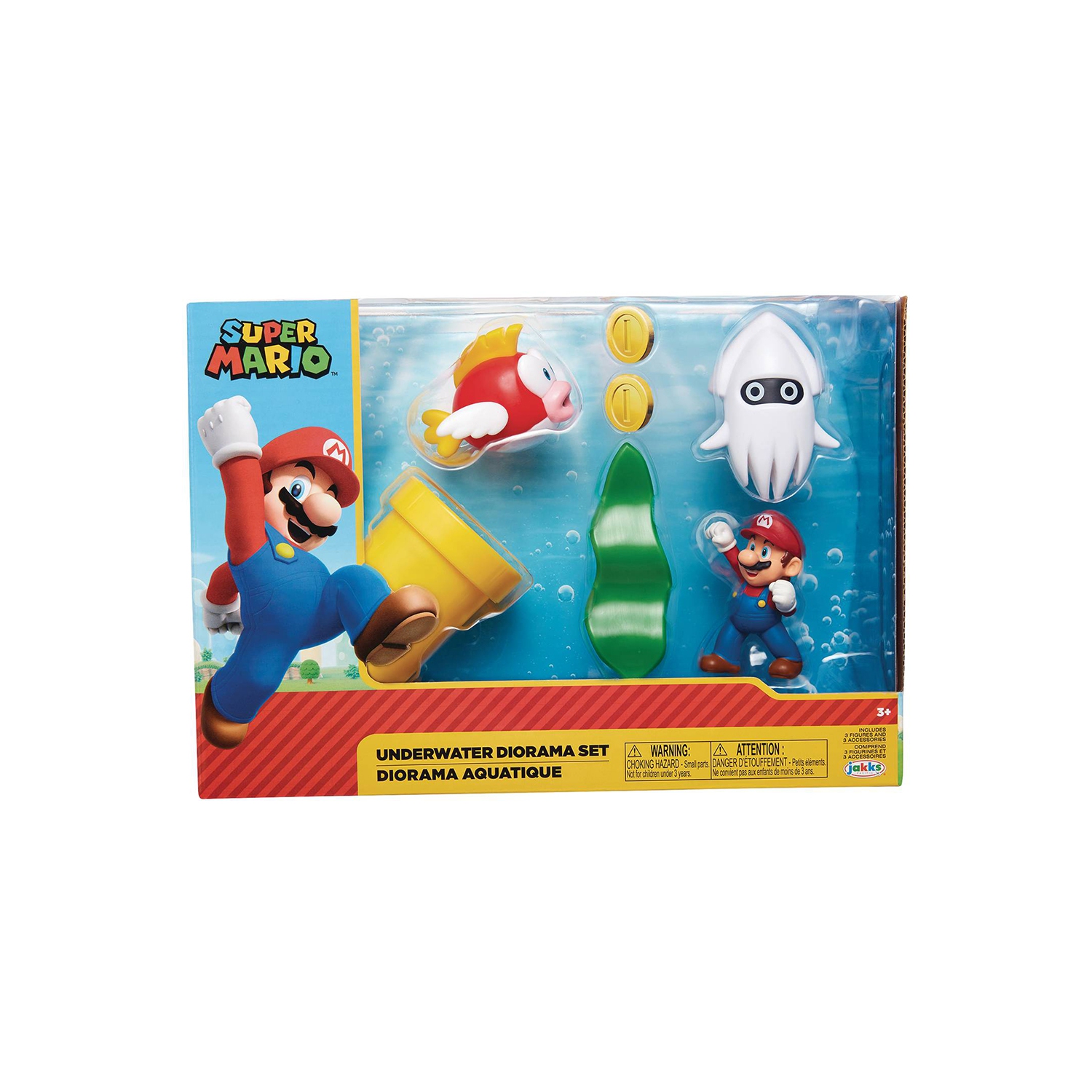 Super Mario 2.5 Inch Action Figure World Of Nintendo - Underwater Diorama Set