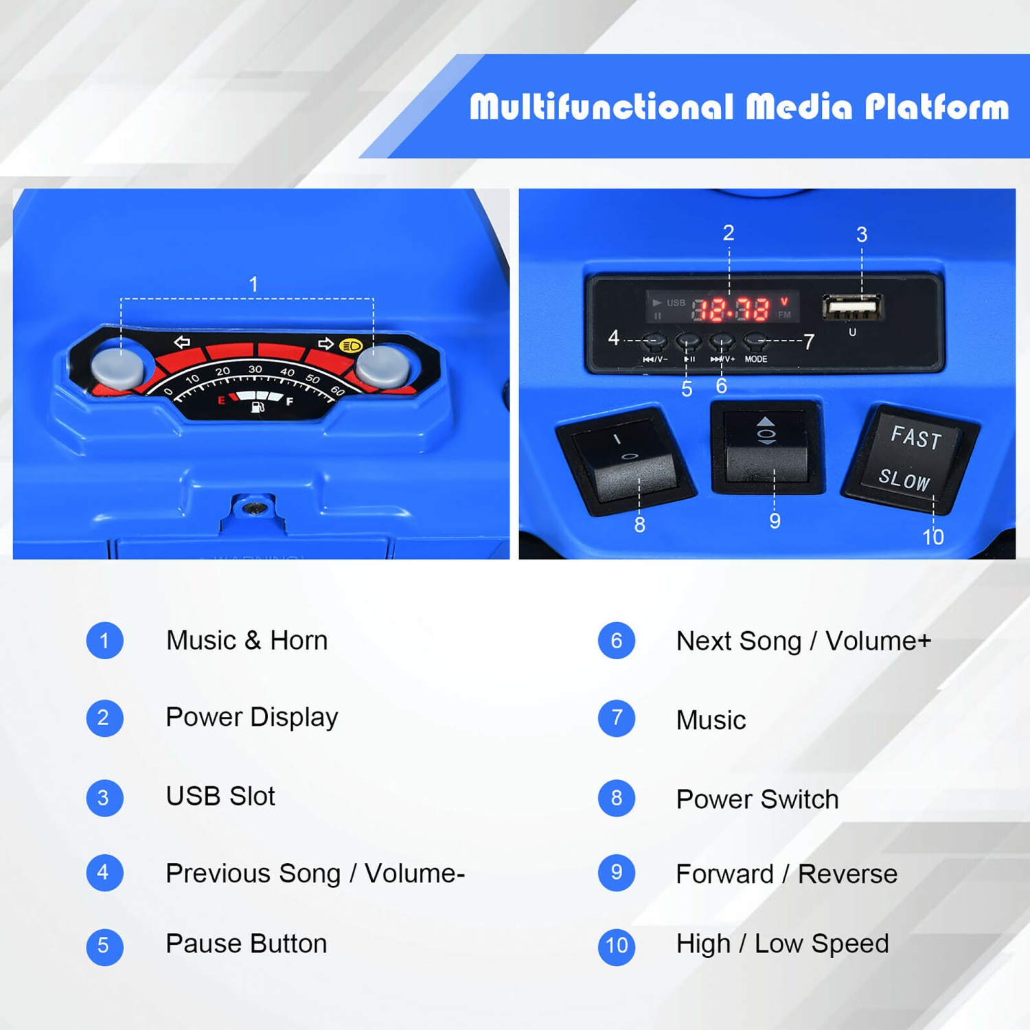 Quad électrique pour enfants Costway 12V