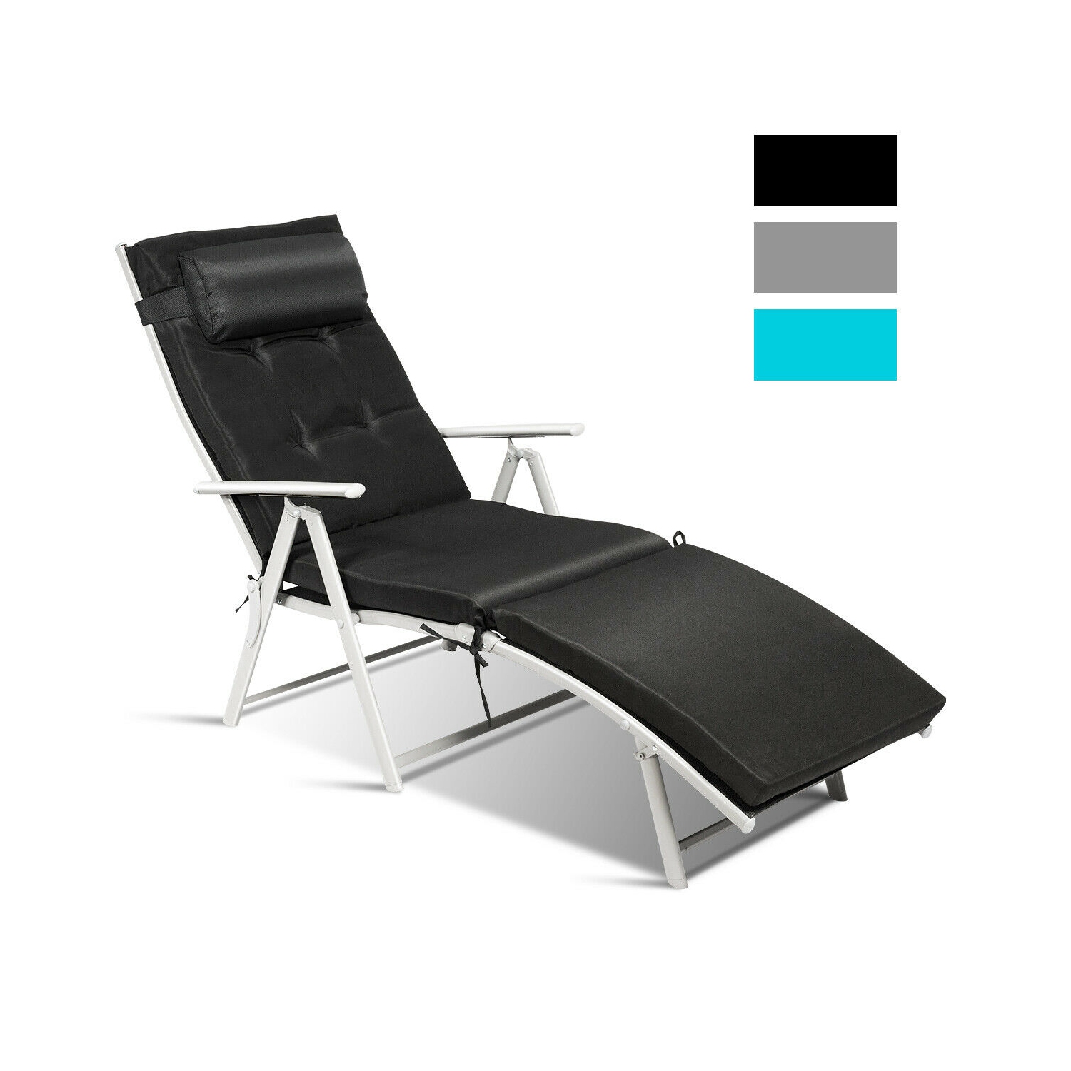 Costway Folding Chaise Lounge Chair w/Cushion