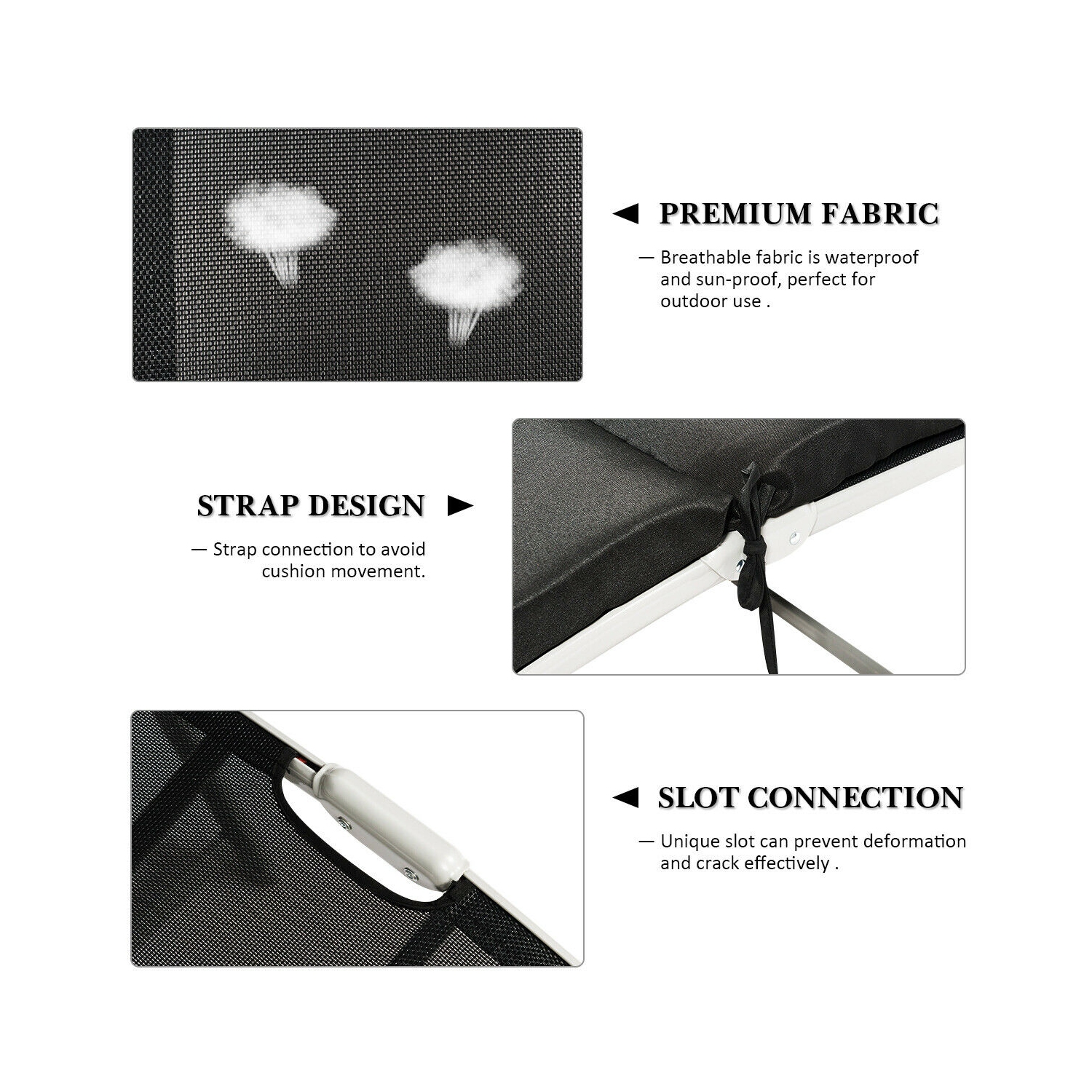 Costway Folding Chaise Lounge Chair w/Cushion