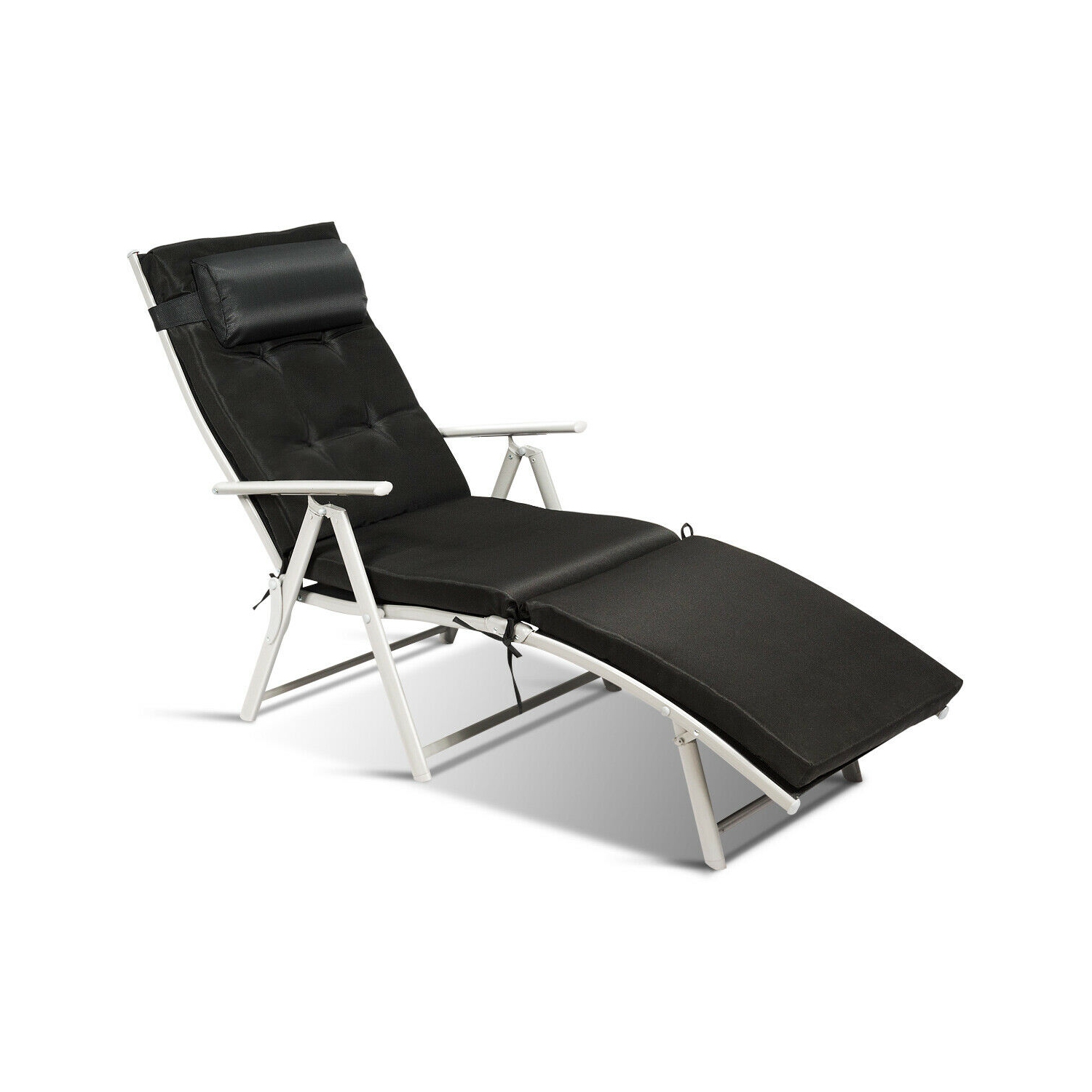 Costway Folding Chaise Lounge Chair w/Cushion
