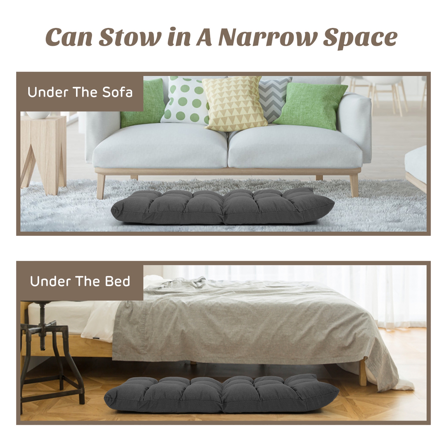 Costway Adjustable 14-Position Floor Chair Folding Lazy Gaming Sofa Lounge Chair