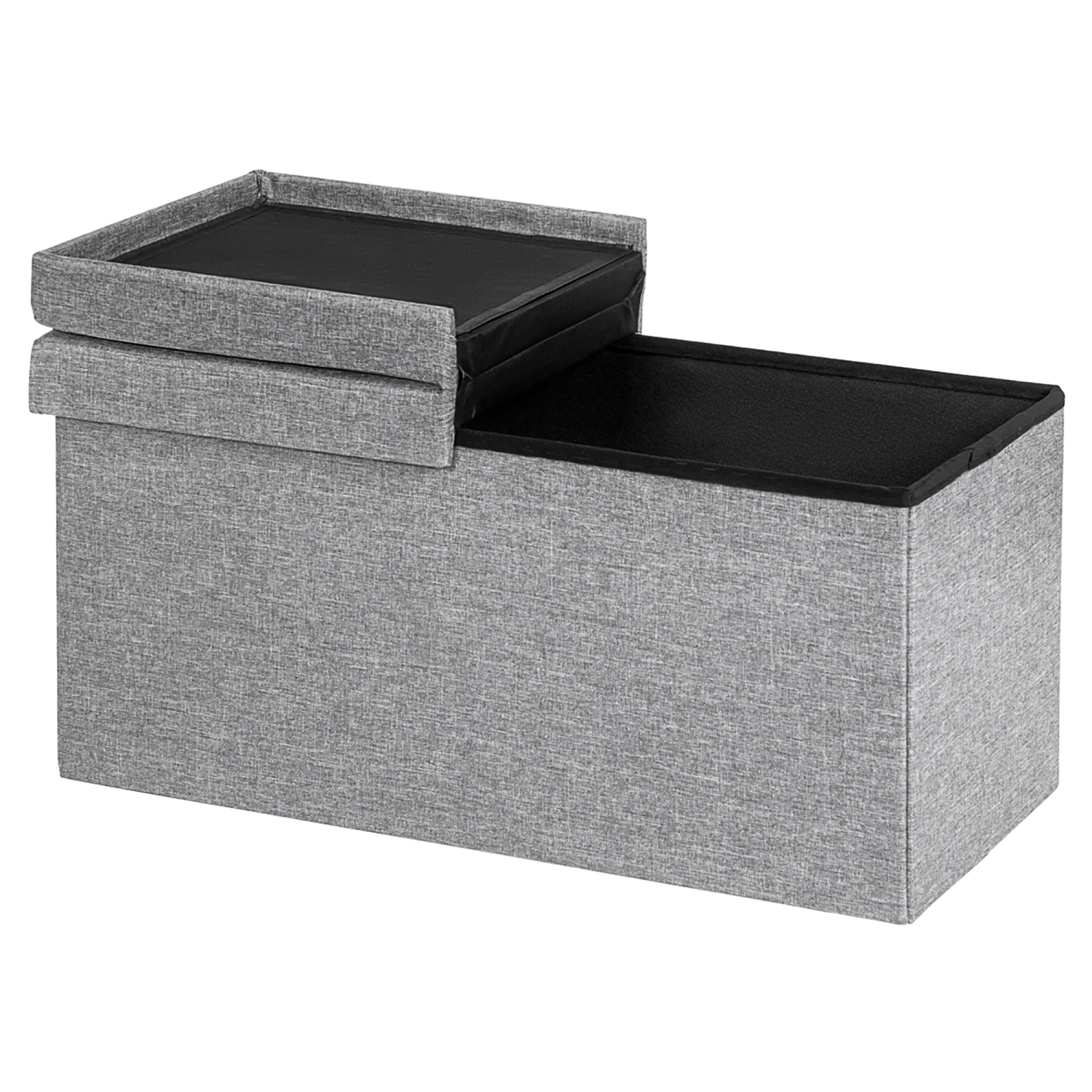 Banc de rangement pliant de 30 po avec plateau relevable de Costway 80&nbsp;L capacité