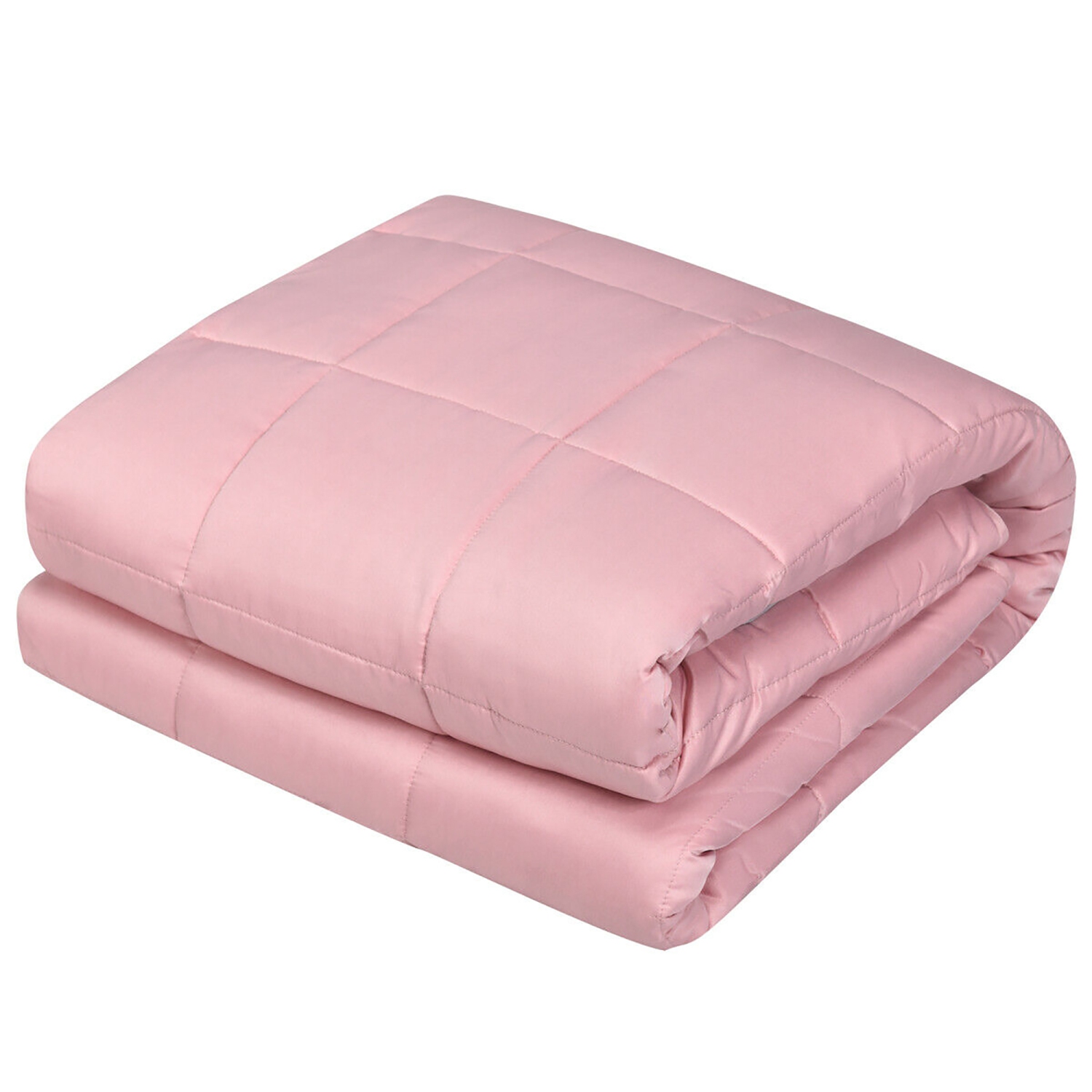 Costway 10lbs Premium Cooling Heavy Weighted Blanket Soft Fabric Breathable 41''x60'' Pink